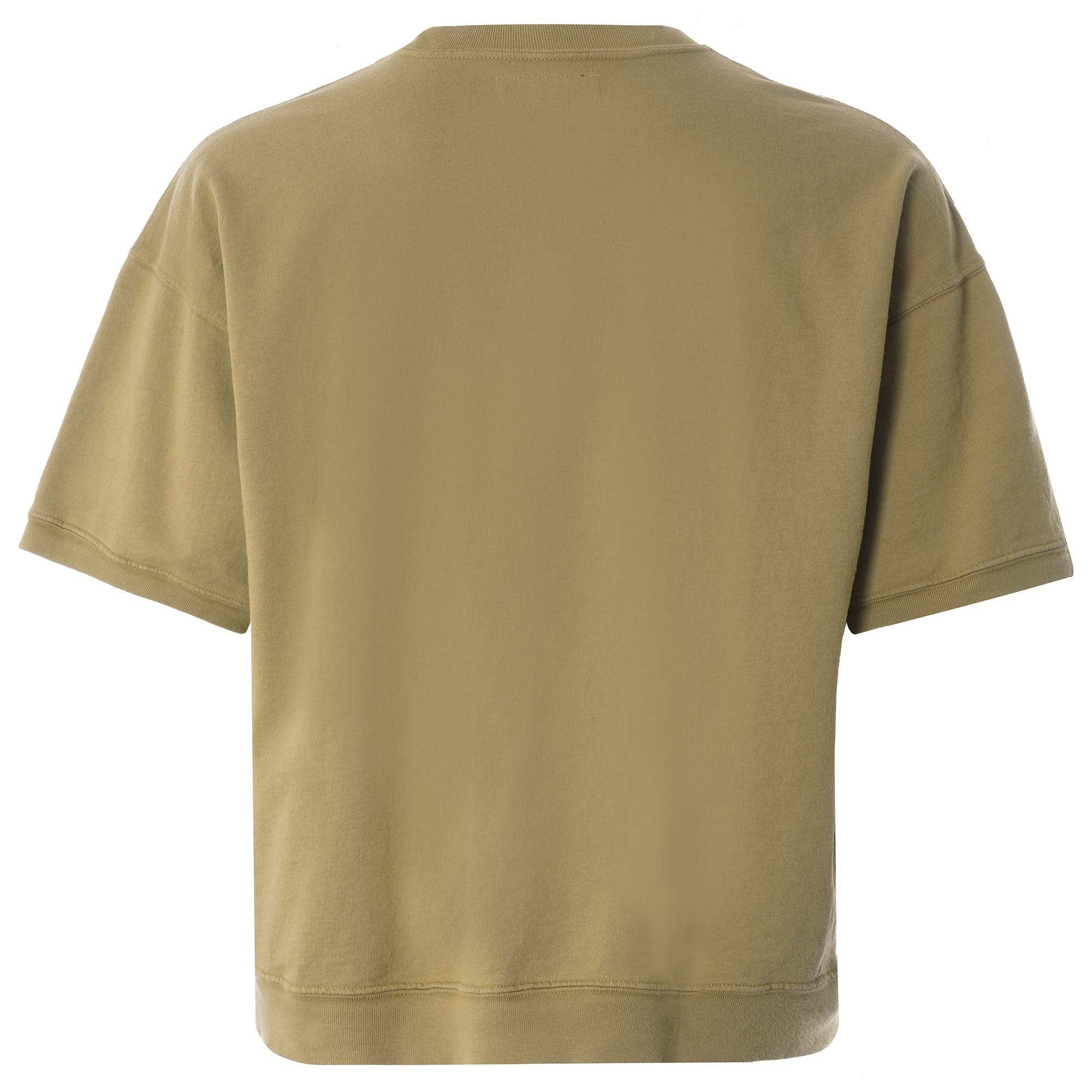 Cropped Short Sleeve Sweatshirt - Khaki