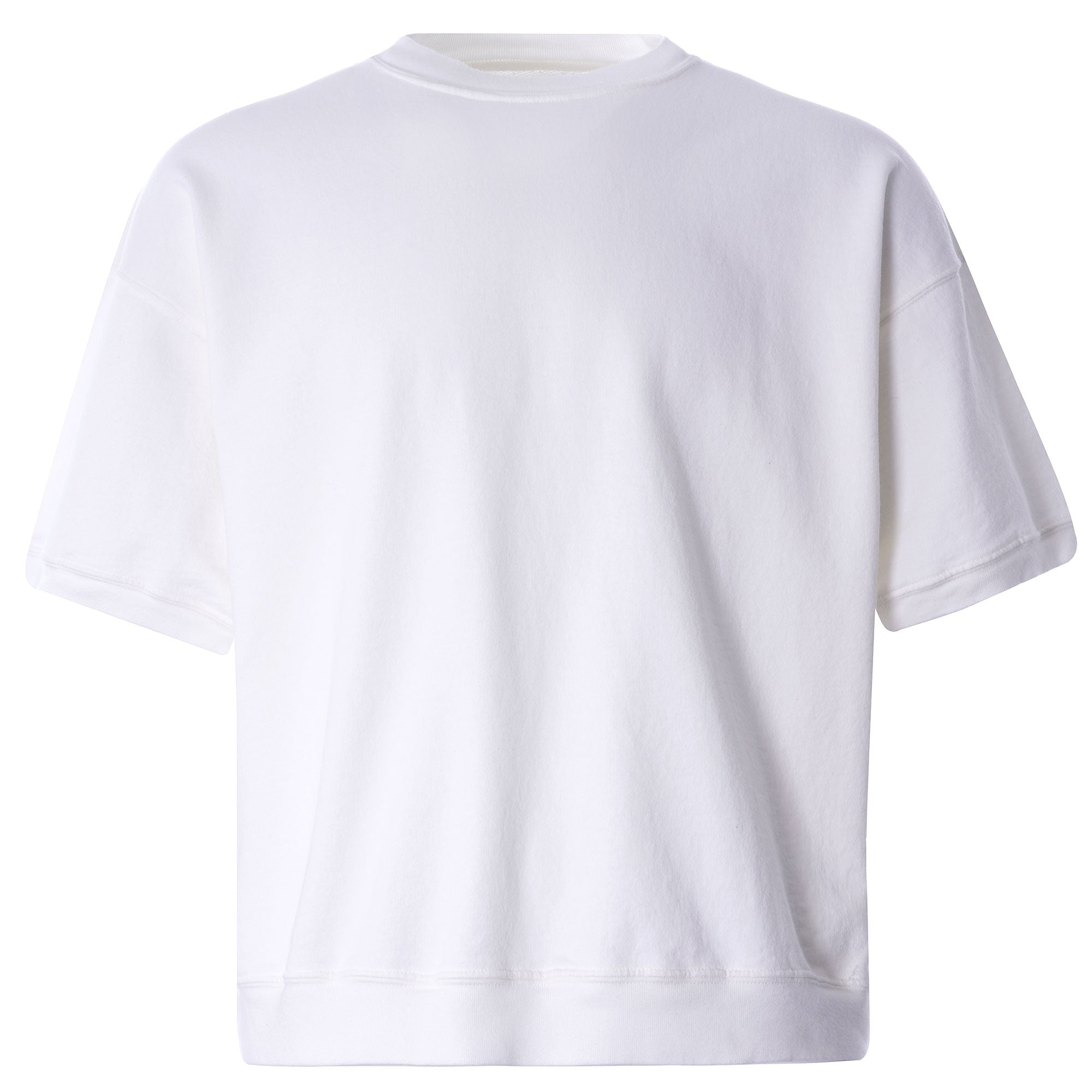 Cropped Short Sleeve Sweatshirt - Cream