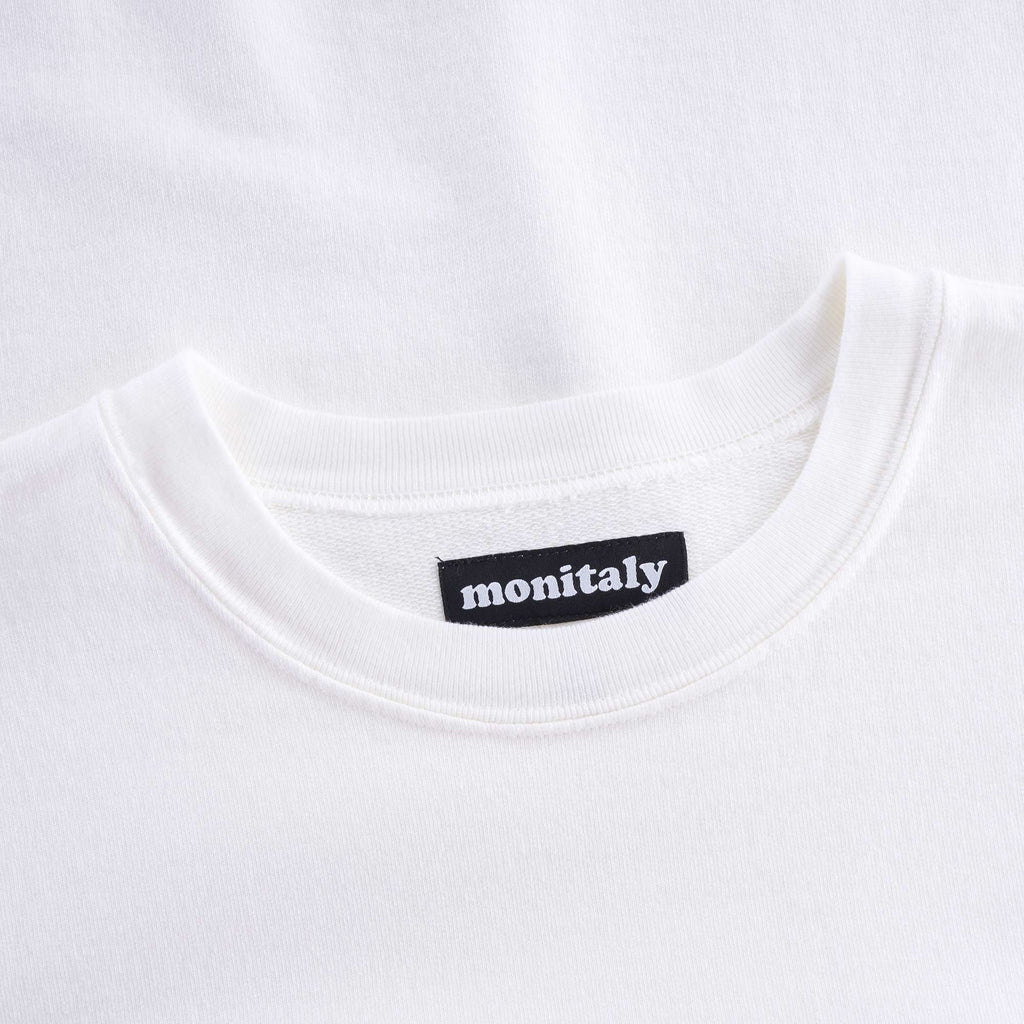 Cropped Short Sleeve Sweatshirt - Cream
