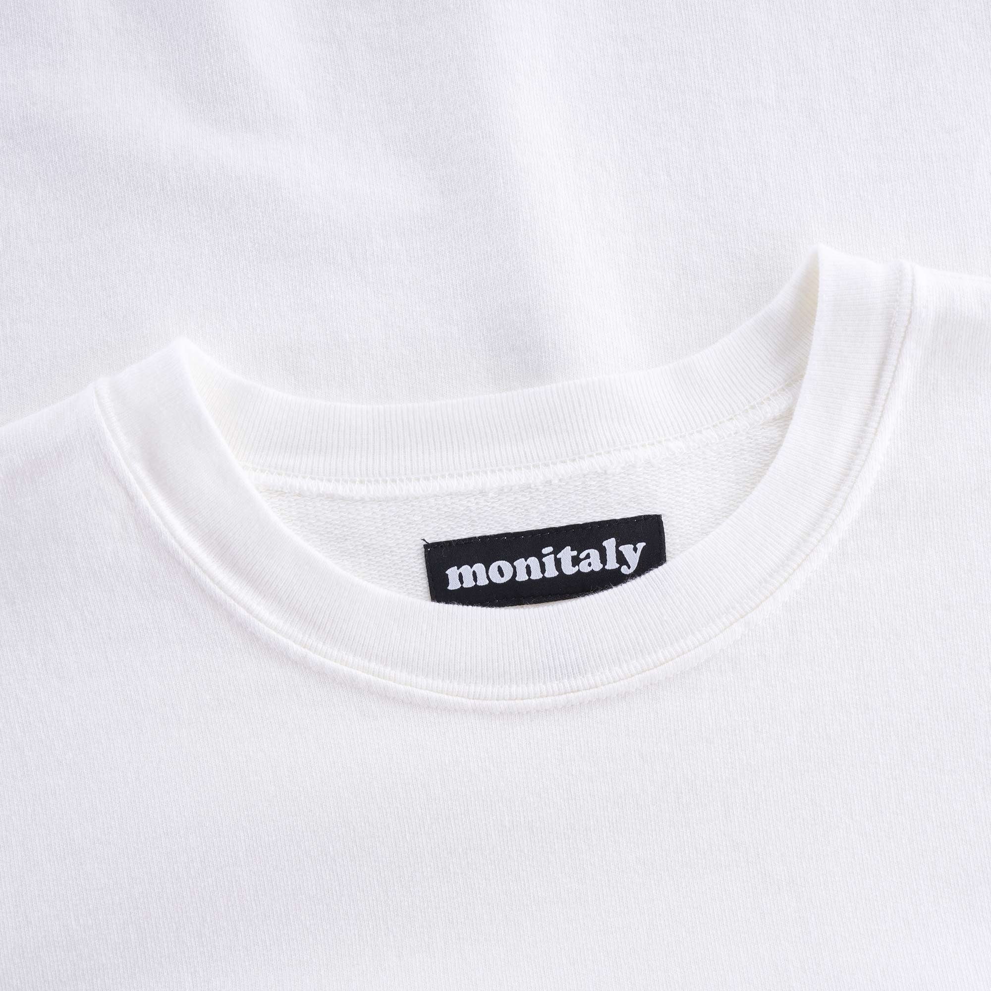 Cropped Short Sleeve Sweatshirt - Cream