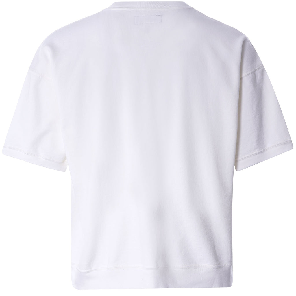 Cropped Short Sleeve Sweatshirt - Cream