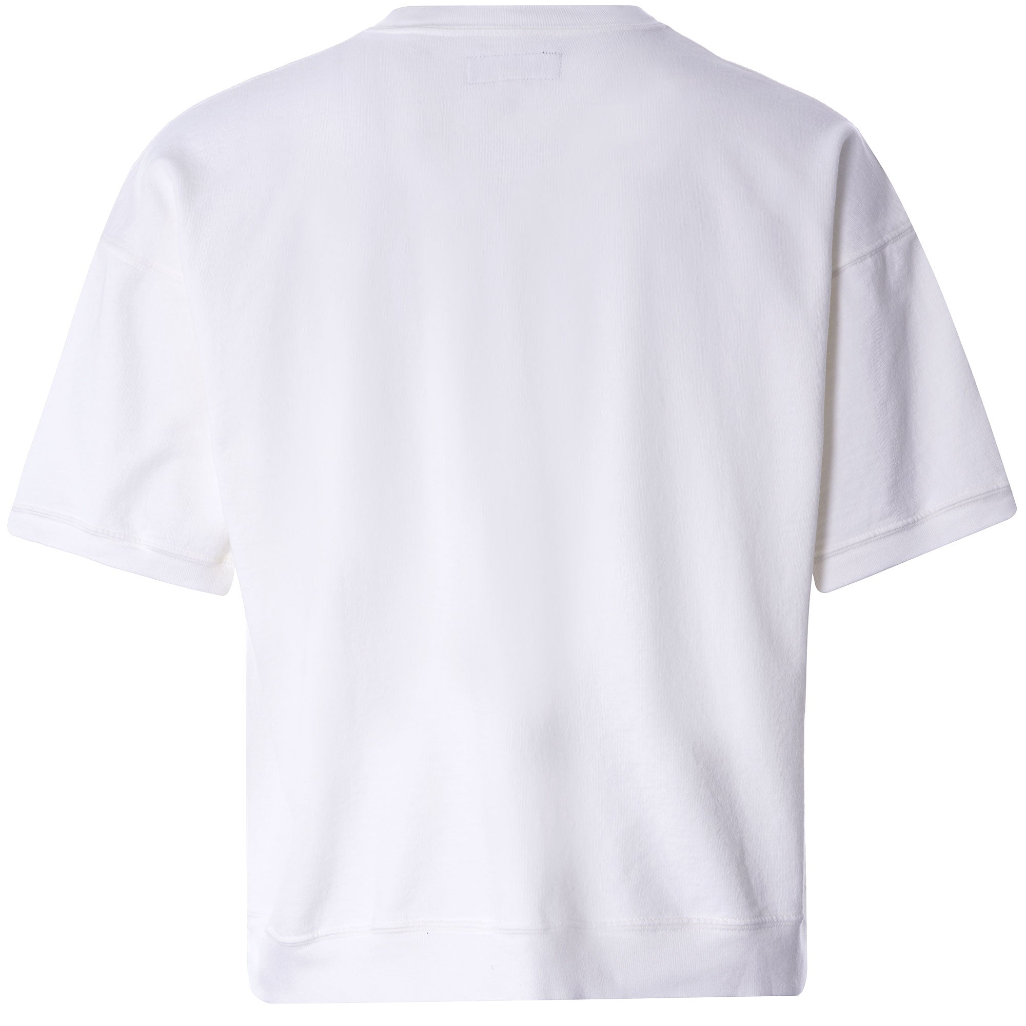 Cropped Short Sleeve Sweatshirt - Cream