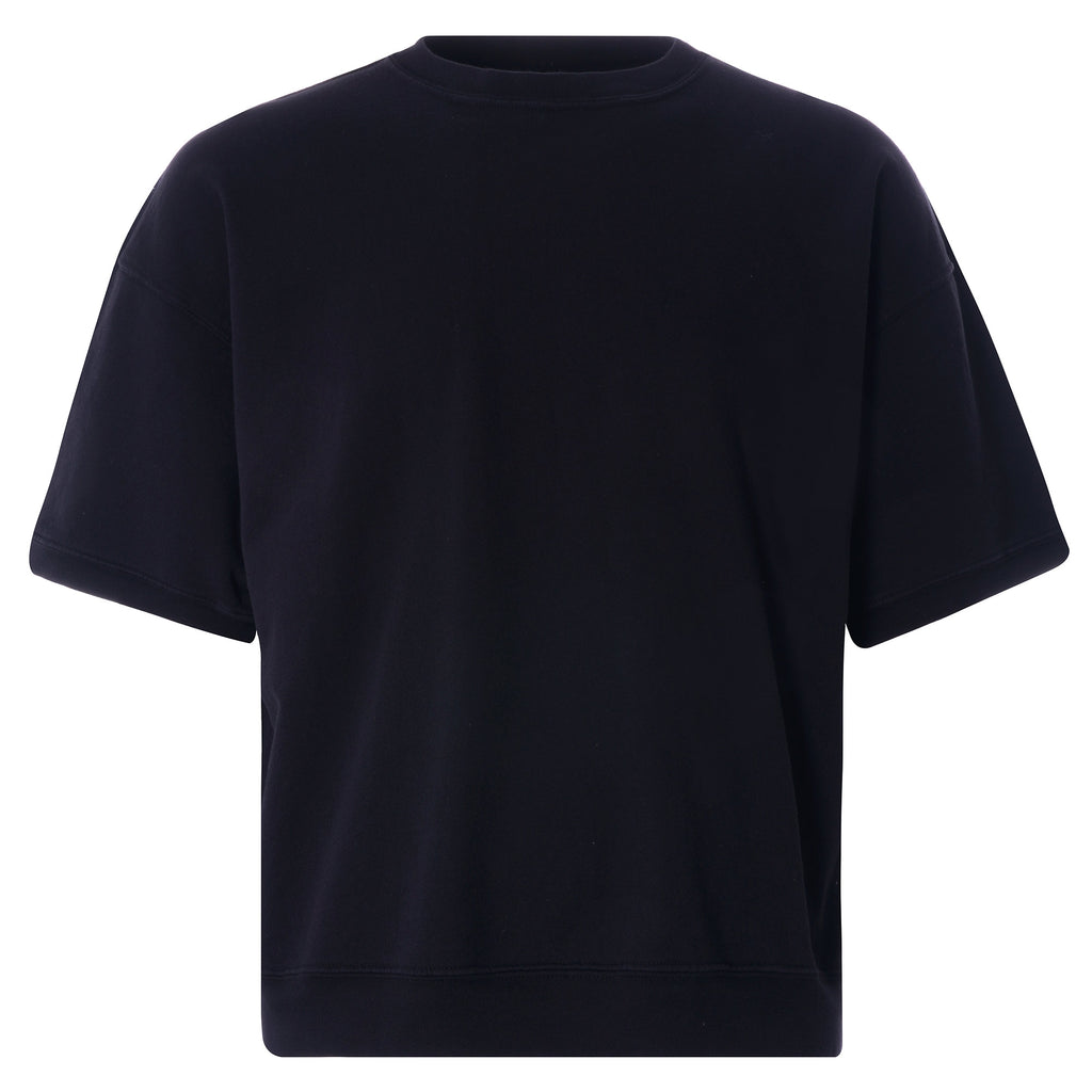 Cropped Short Sleeve Sweatshirt - Black