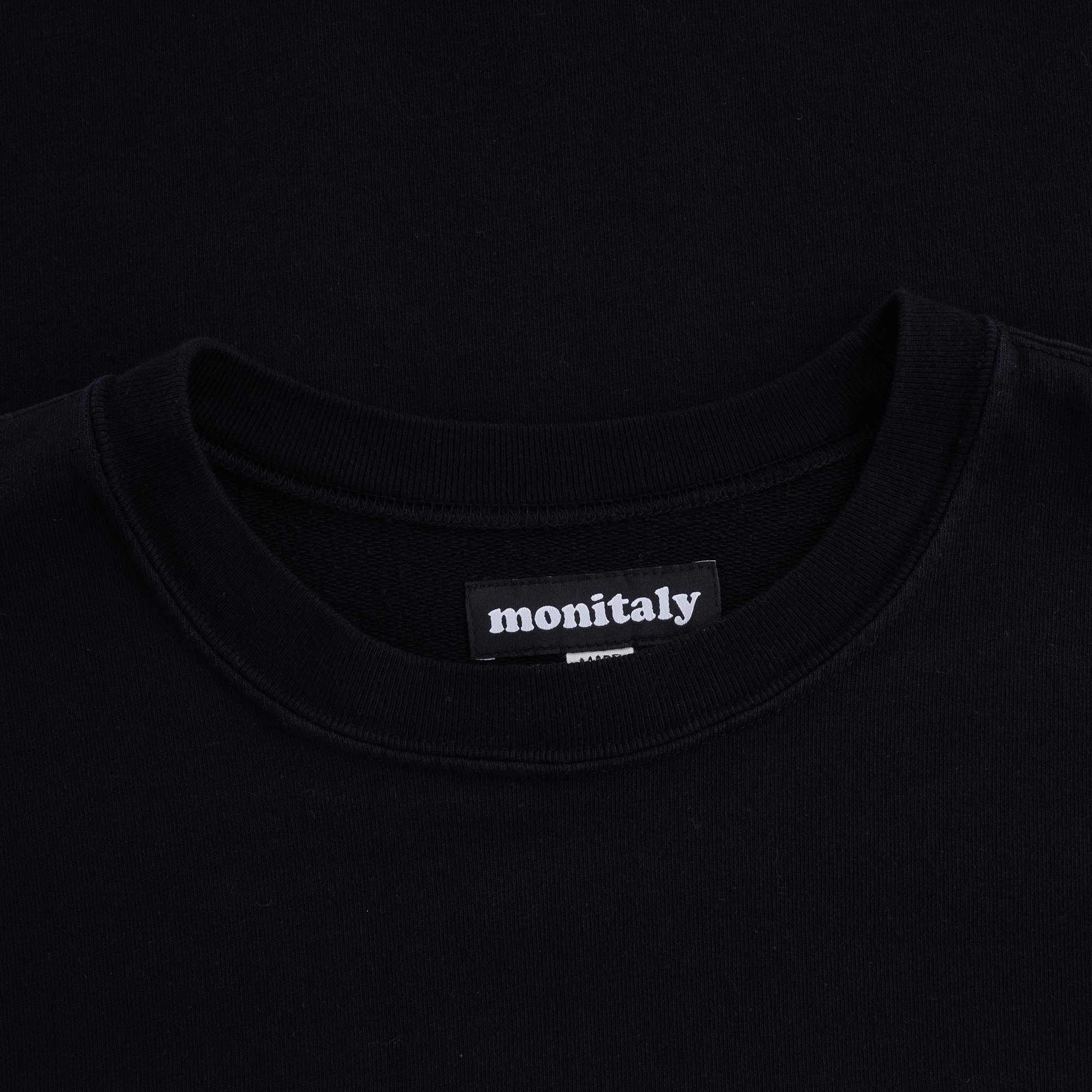 Cropped Short Sleeve Sweatshirt - Black