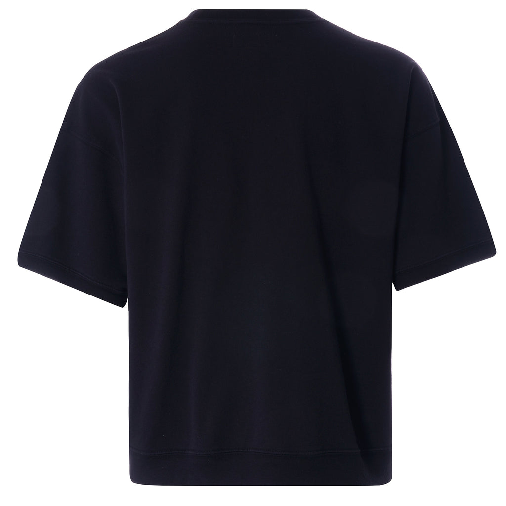 Cropped Short Sleeve Sweatshirt - Black