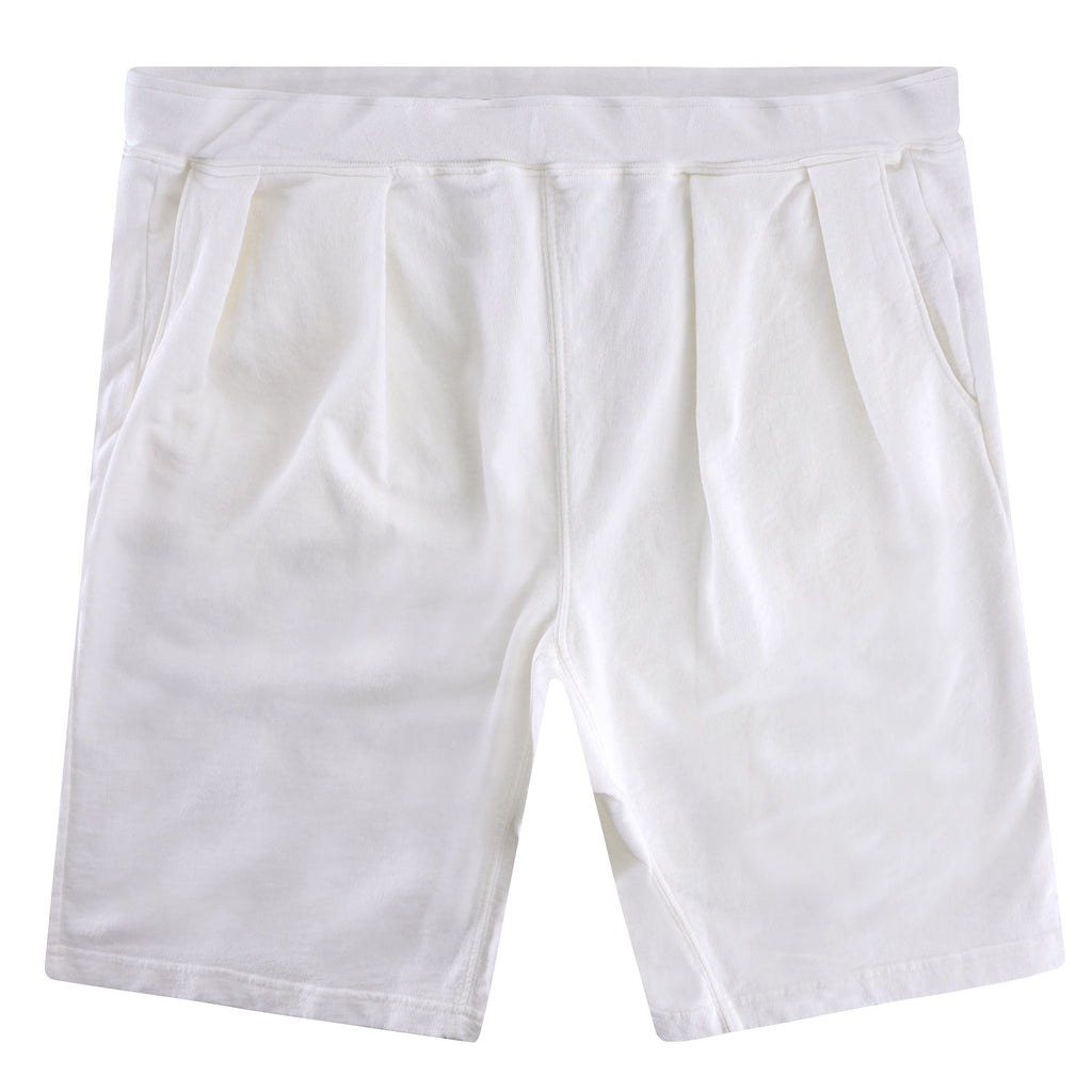French Terry Pleated Shorts - Cream