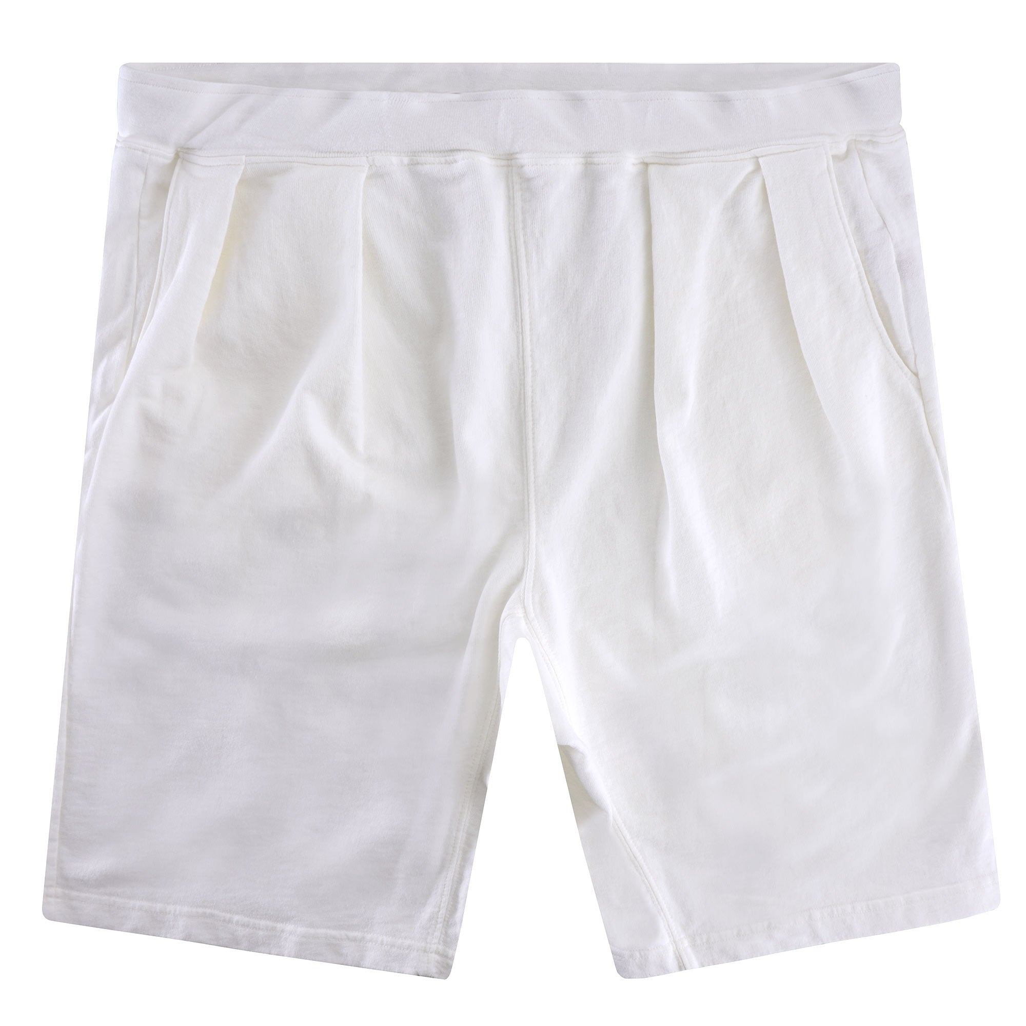 French Terry Pleated Shorts - Cream