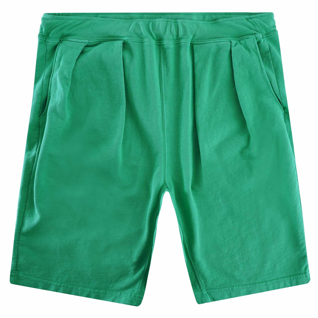 French Terry Pleated Shorts - Green