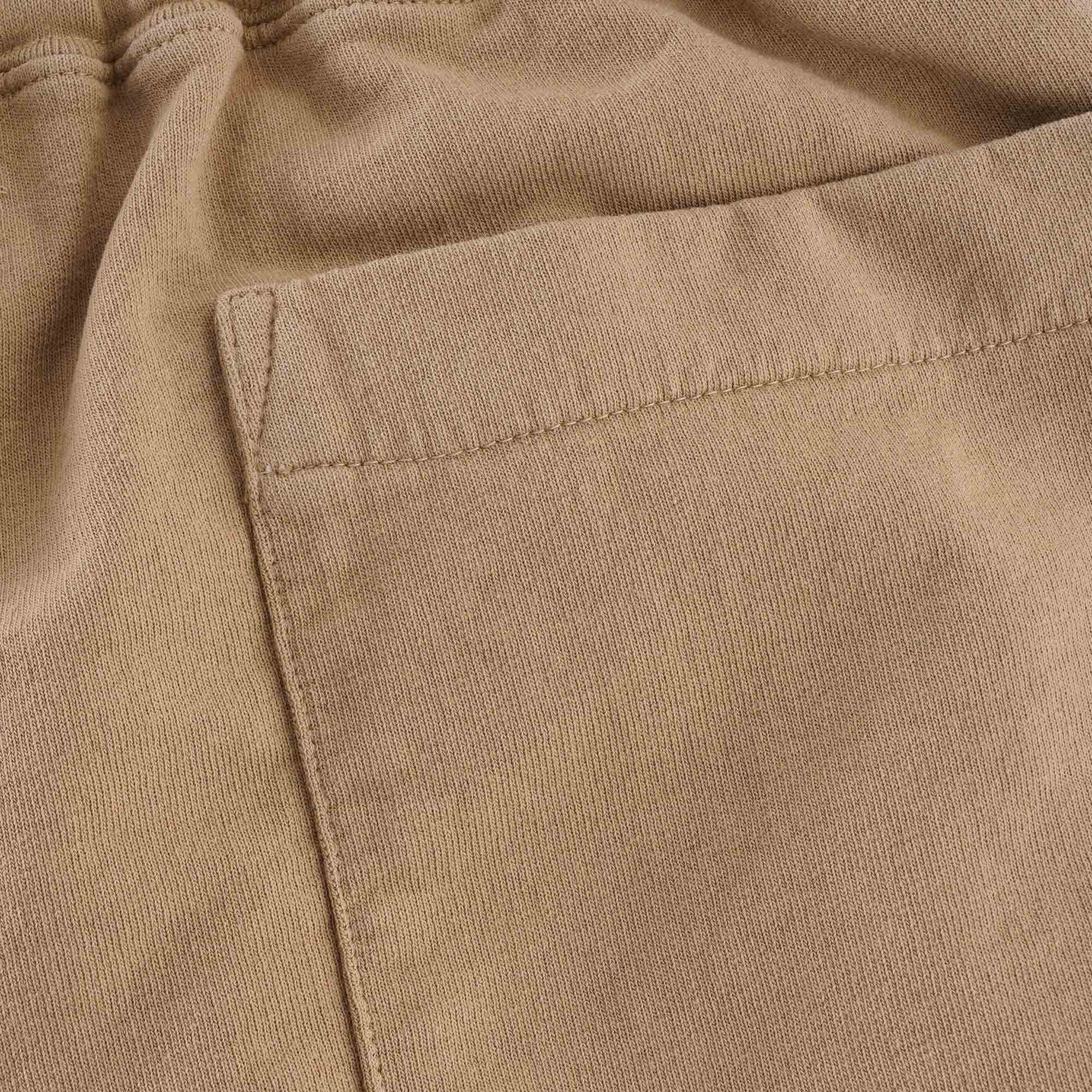 French Terry Pleated Shorts - Khaki