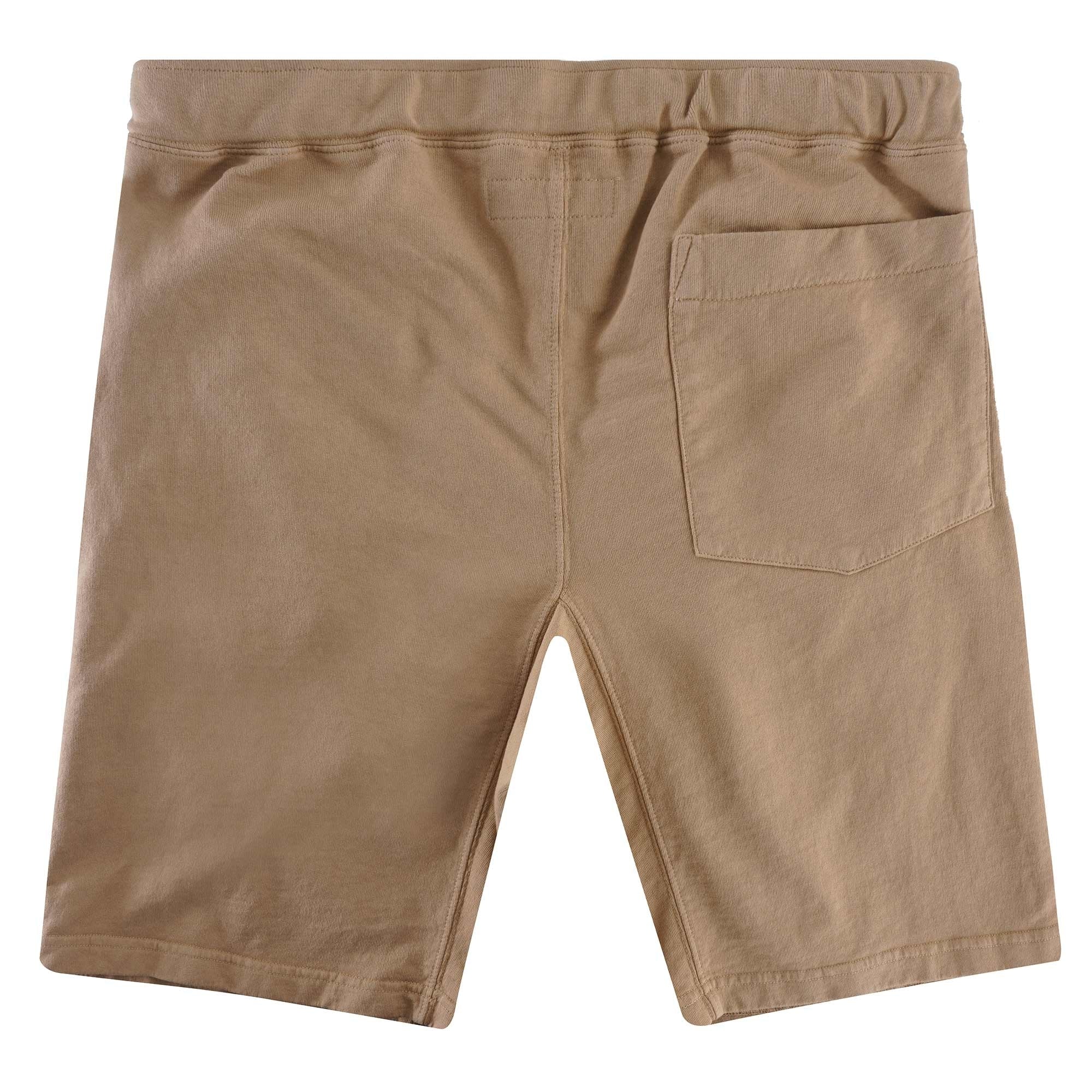 French Terry Pleated Shorts - Khaki