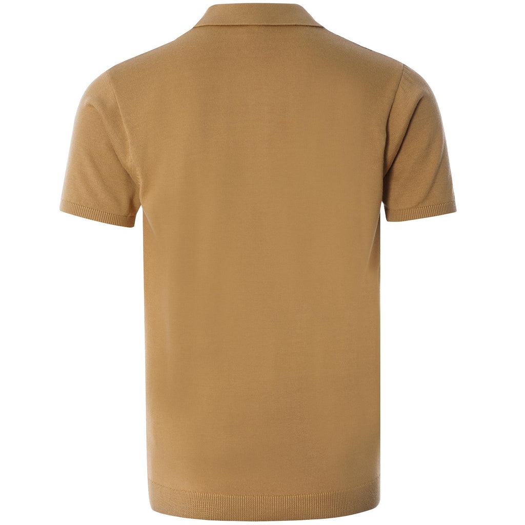 Searle Knitted Polo Shirt - Sand