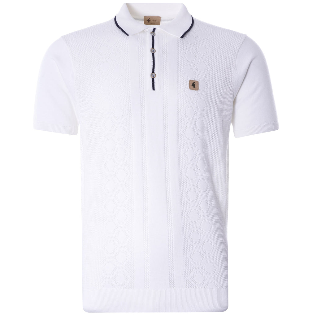 Bronson Knitted Polo Shirt - White