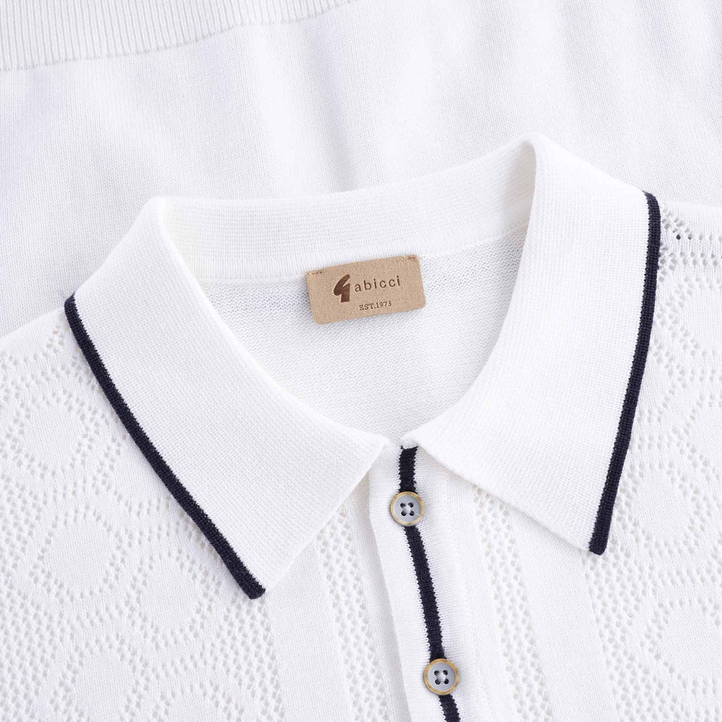 Bronson Knitted Polo Shirt - White