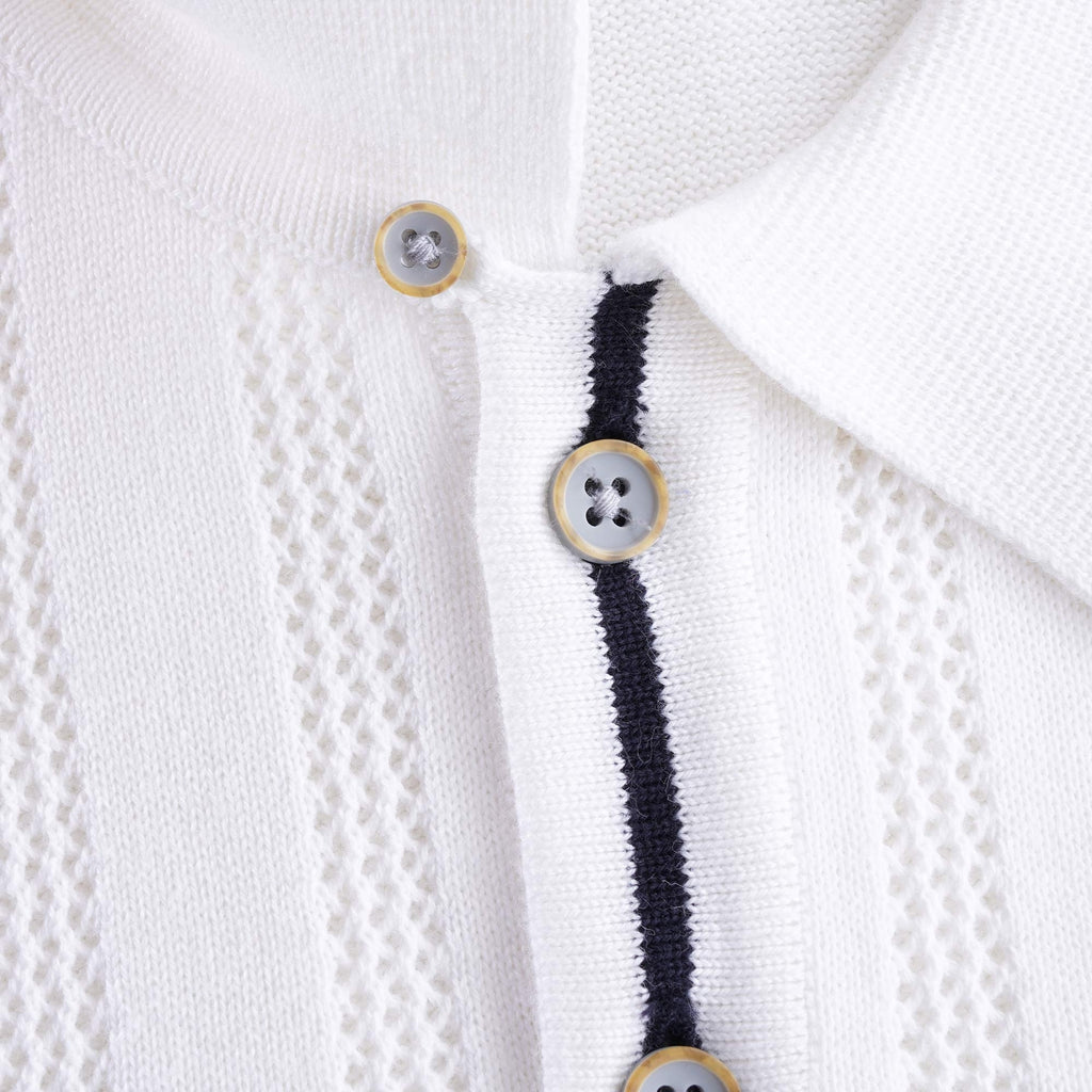 Bronson Knitted Polo Shirt - White
