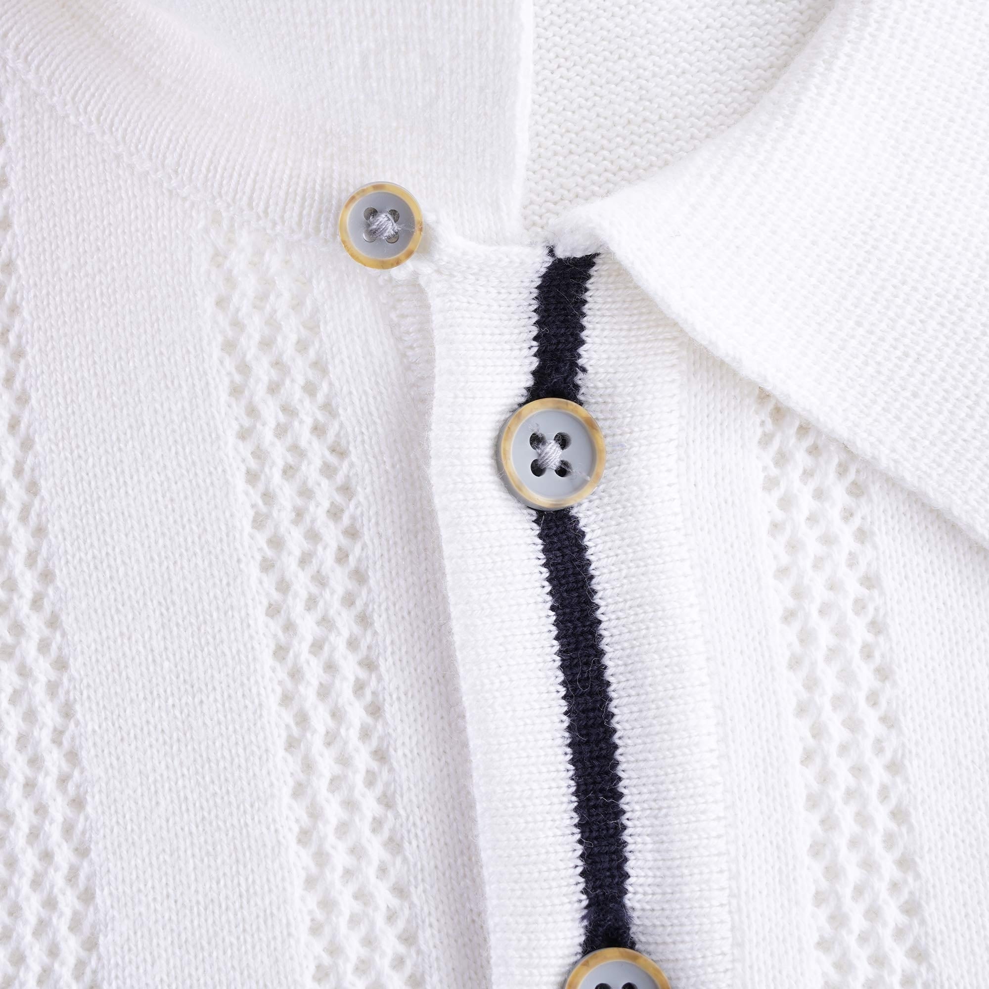 Bronson Knitted Polo Shirt - White