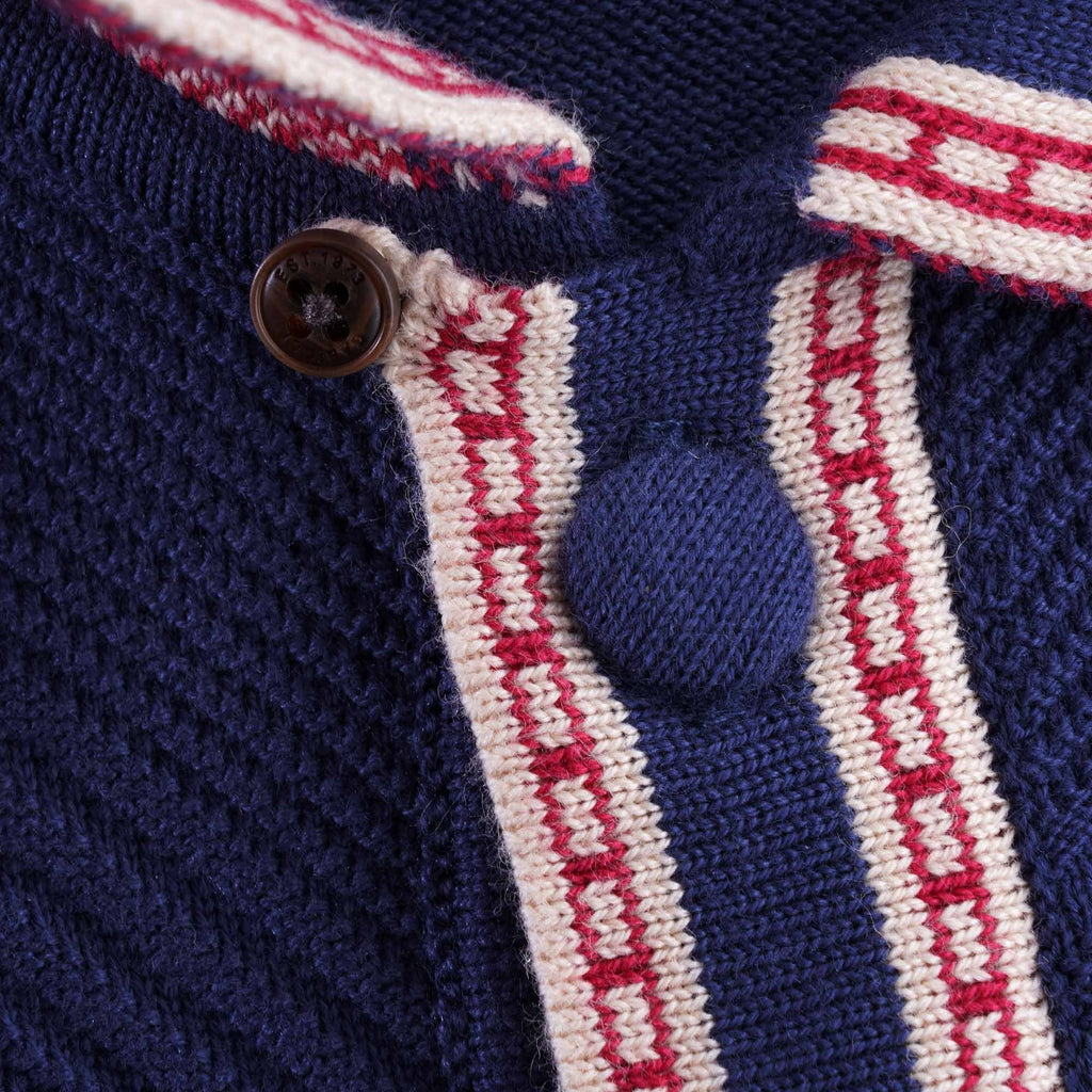 Liotta Button-Through Knitted Polo Shirt - Twilight