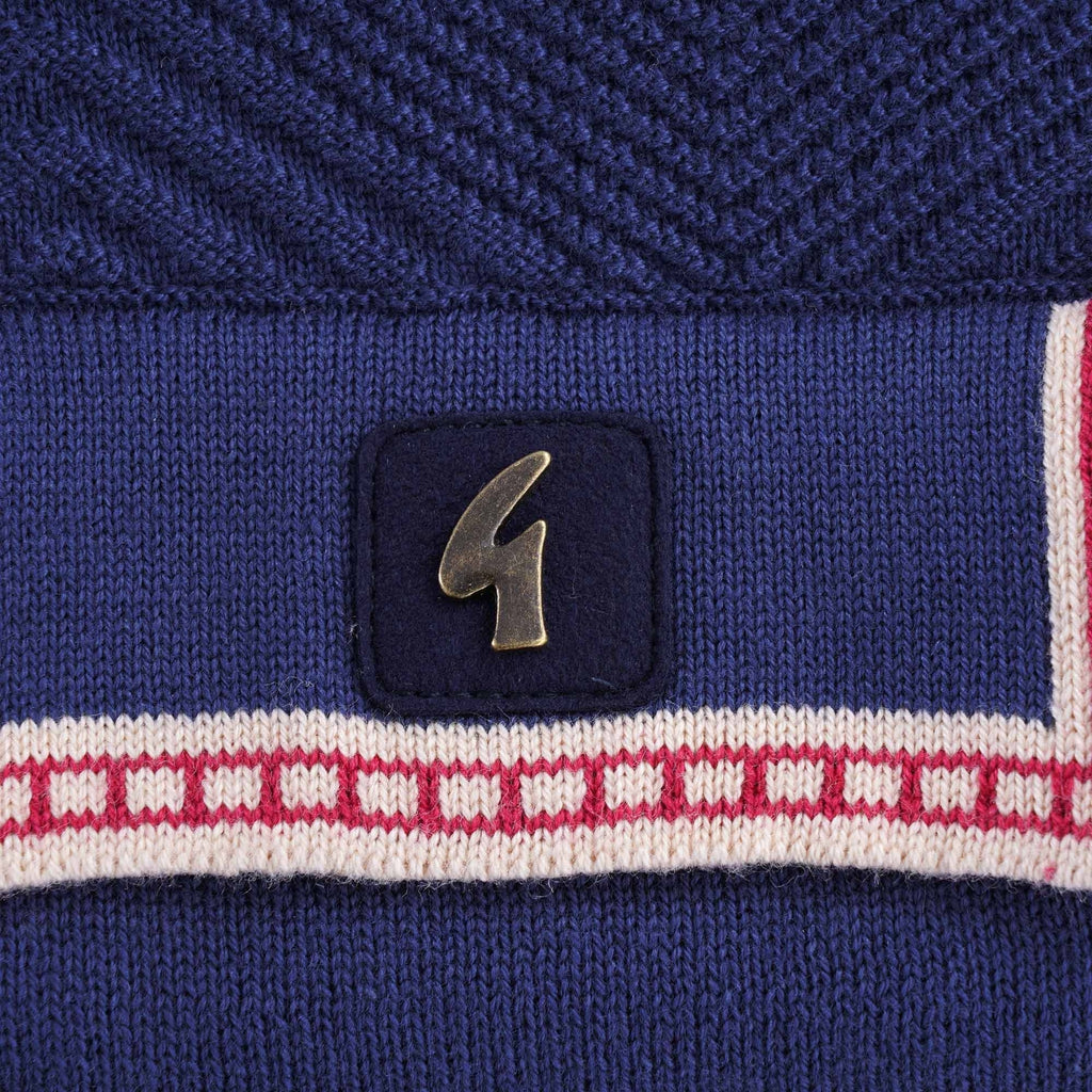 Liotta Button-Through Knitted Polo Shirt - Twilight