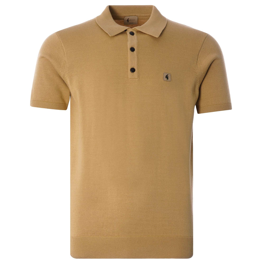 Jackson Knitted Polo Shirt - Sand