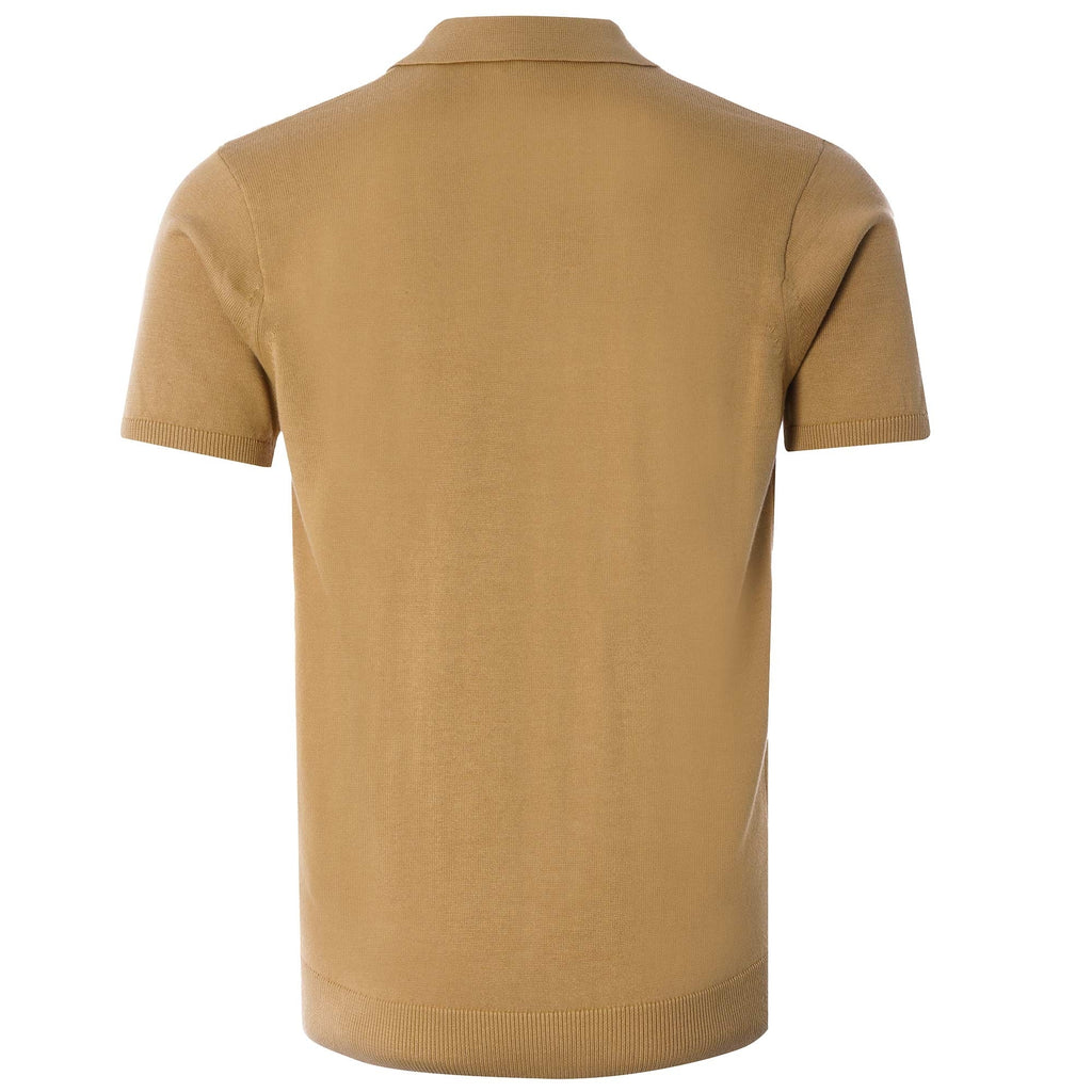 Jackson Knitted Polo Shirt - Sand