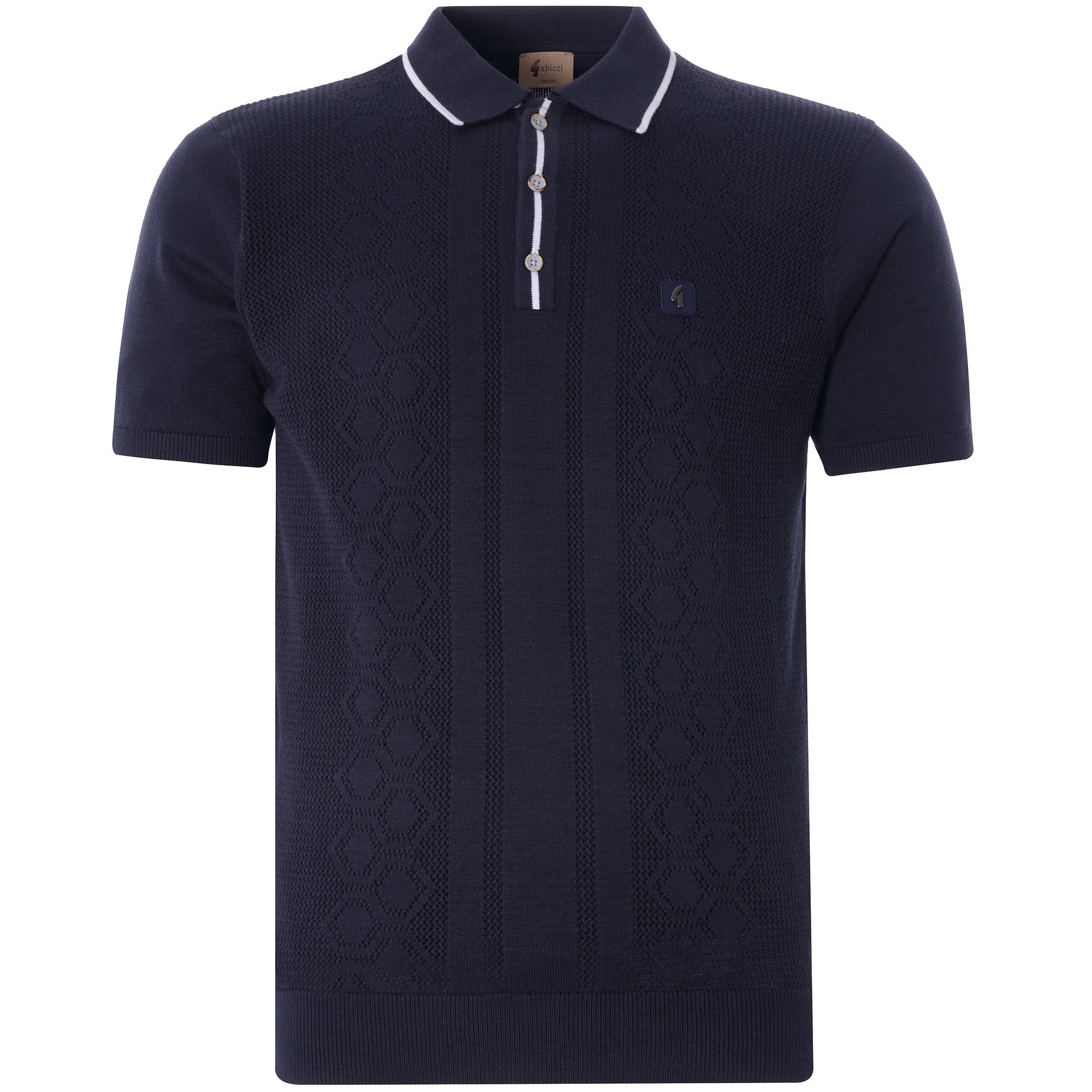 Bronson Knitted Polo Shirt - Navy
