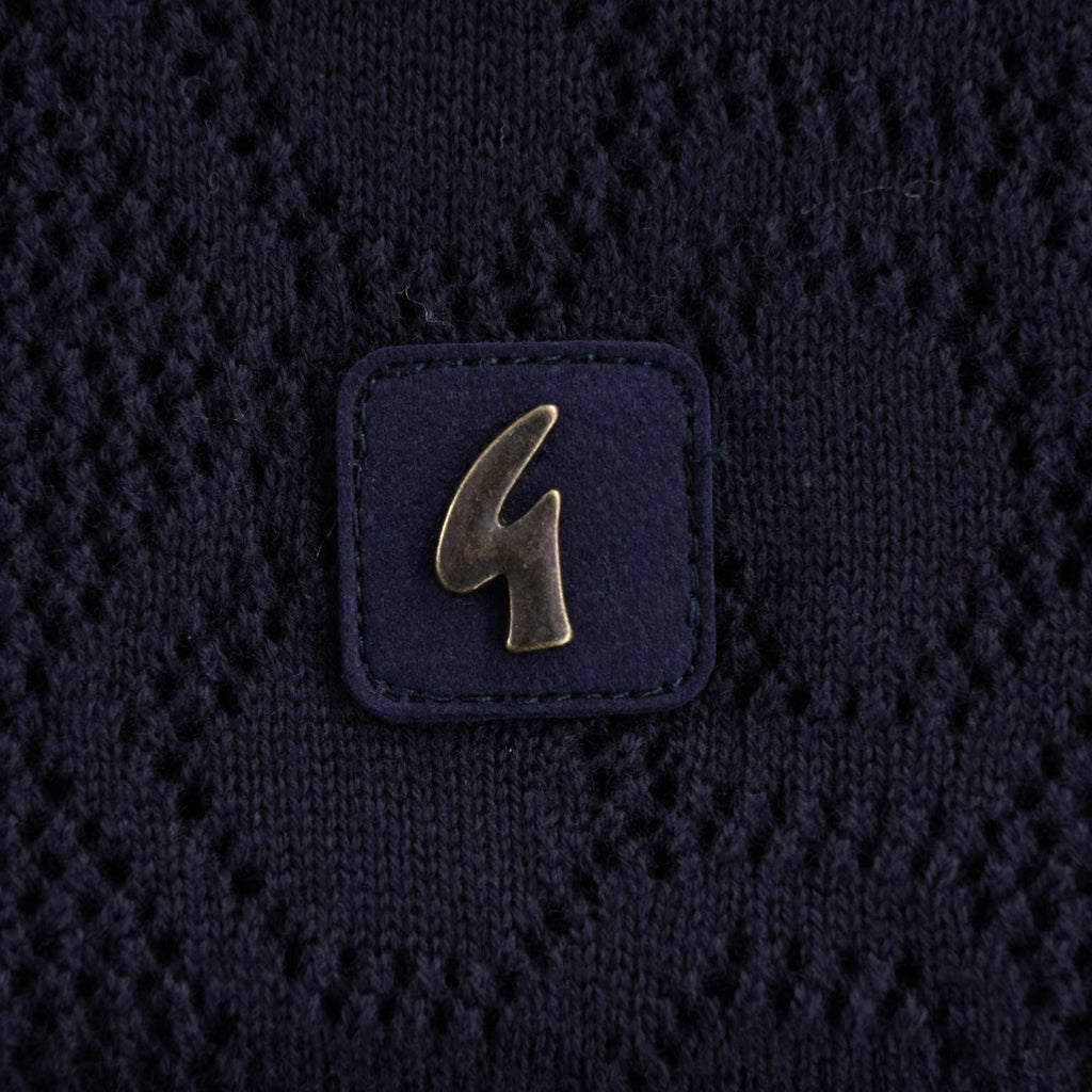 Bronson Knitted Polo Shirt - Navy