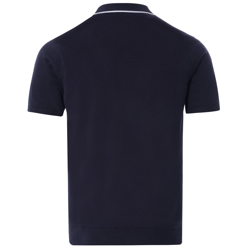 Bronson Knitted Polo Shirt - Navy