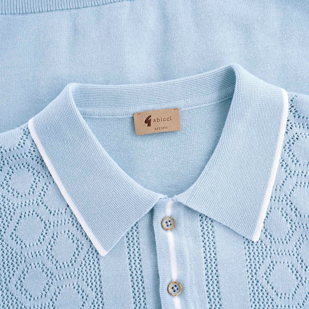 Bronson Knitted Polo Shirt - Ice