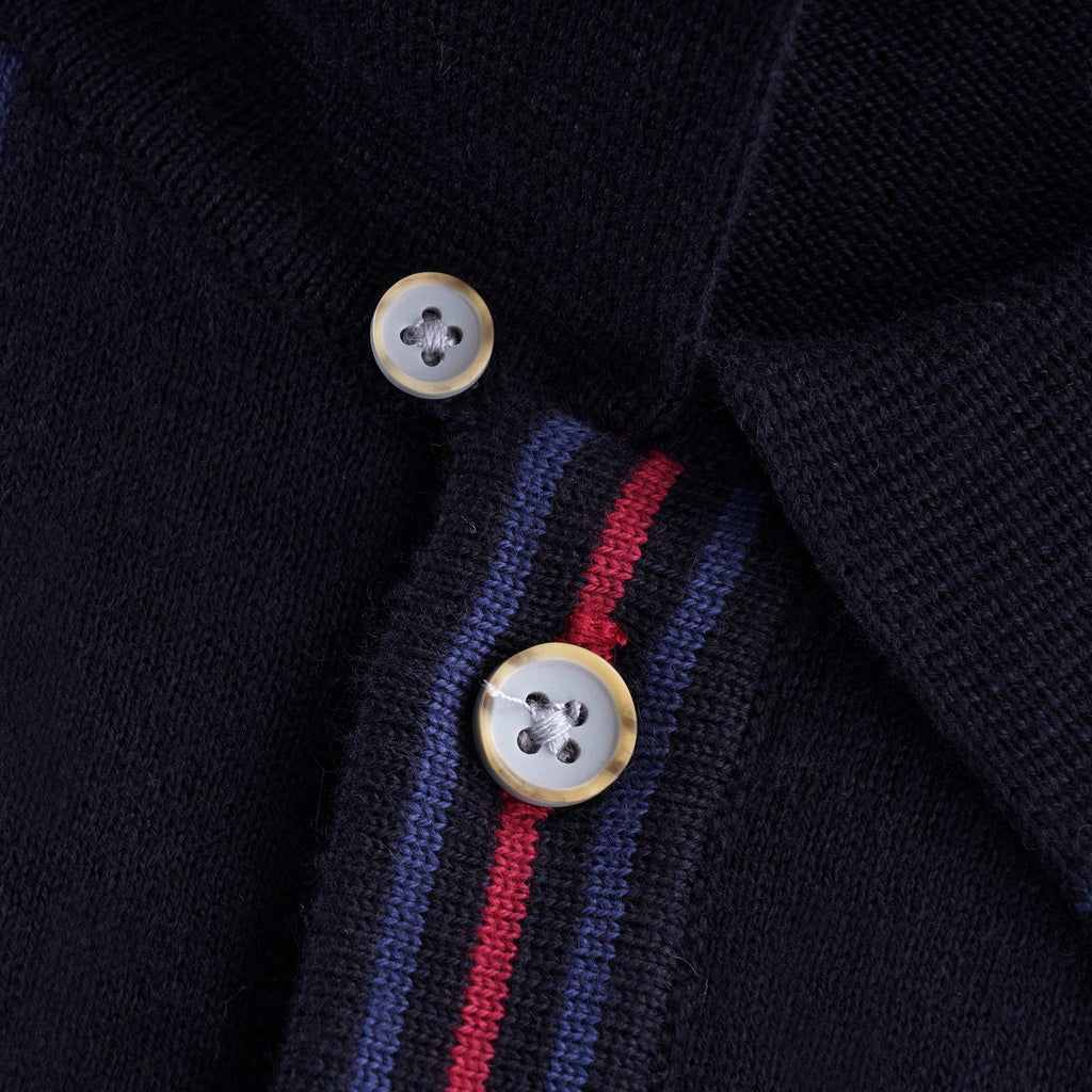 Bale Knitted Polo Shirt - Navy