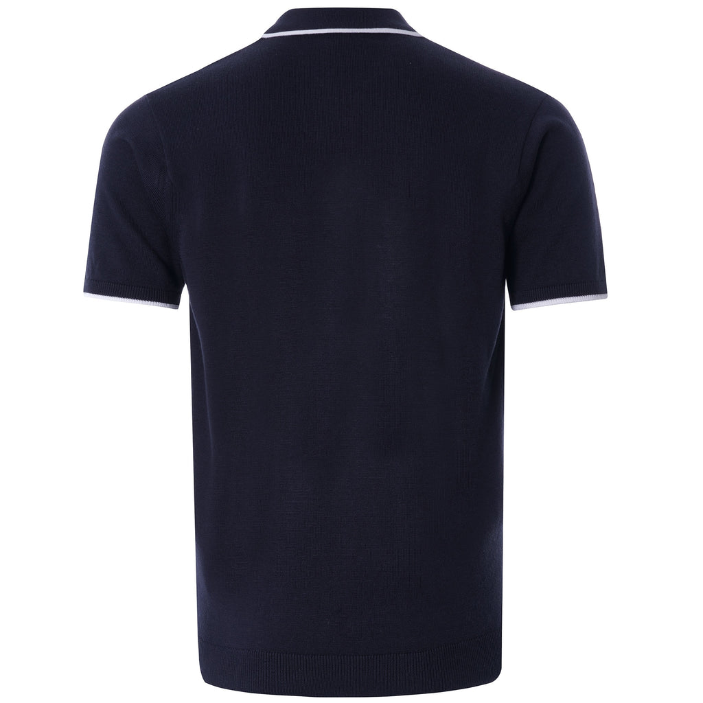Lineker Knitted Polo Shirt  - Navy