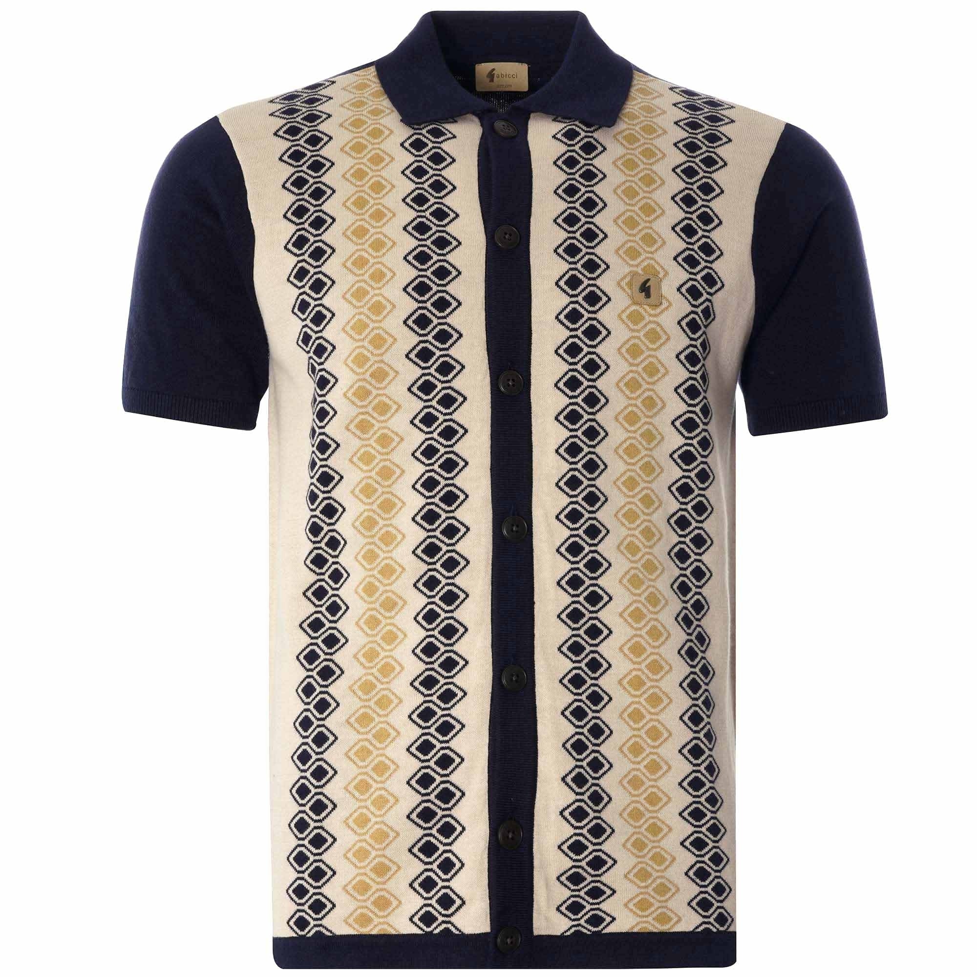 Olivier Button-Through Knitted Polo - Navy