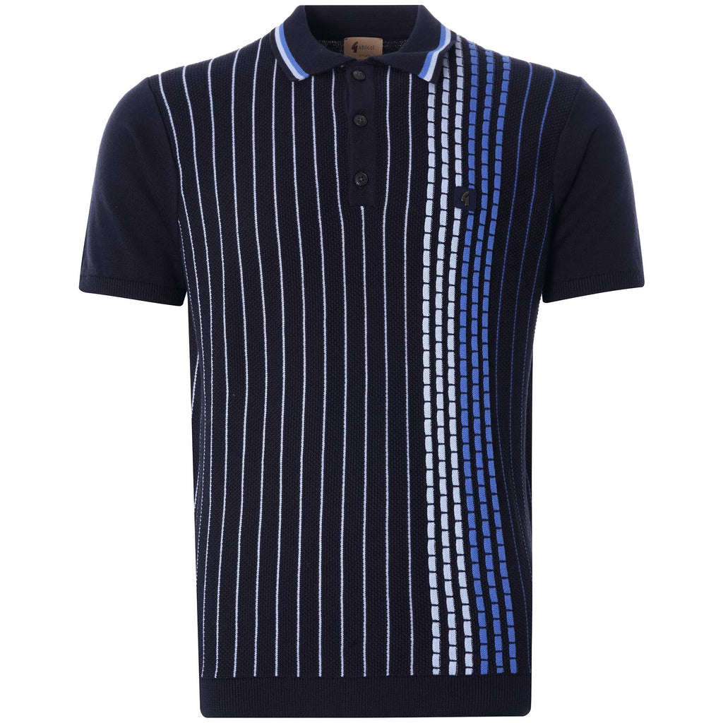 Widmark Knitted Polo Shirt - Navy