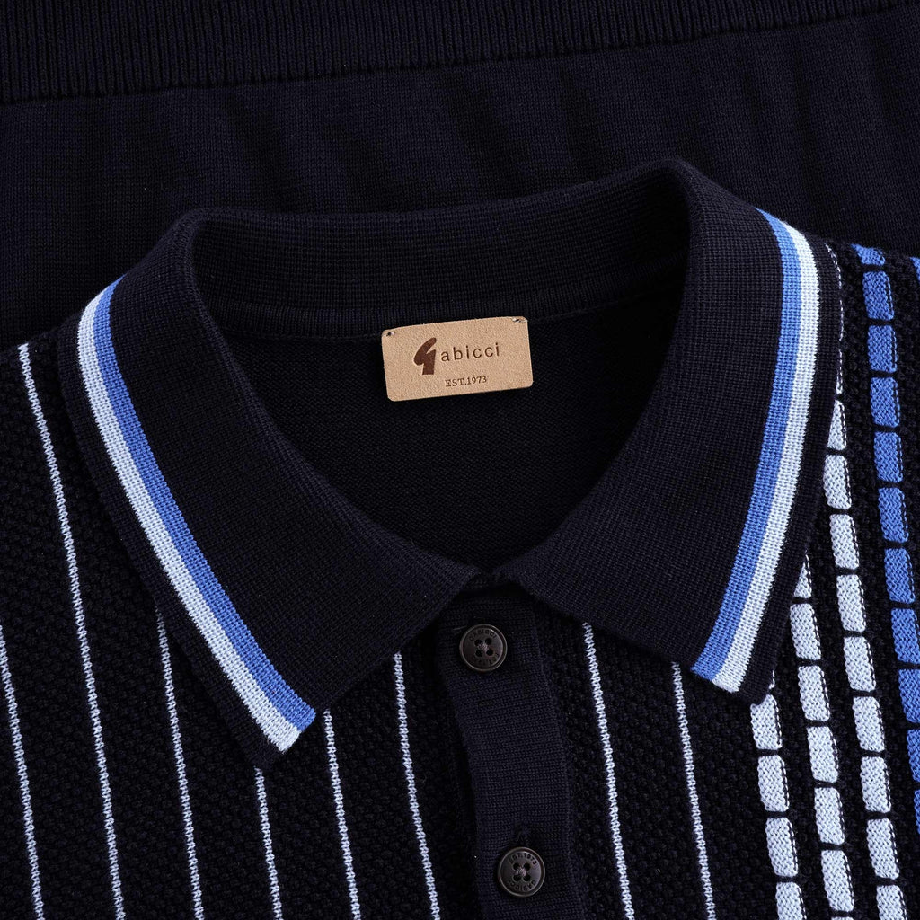 Widmark Knitted Polo Shirt - Navy