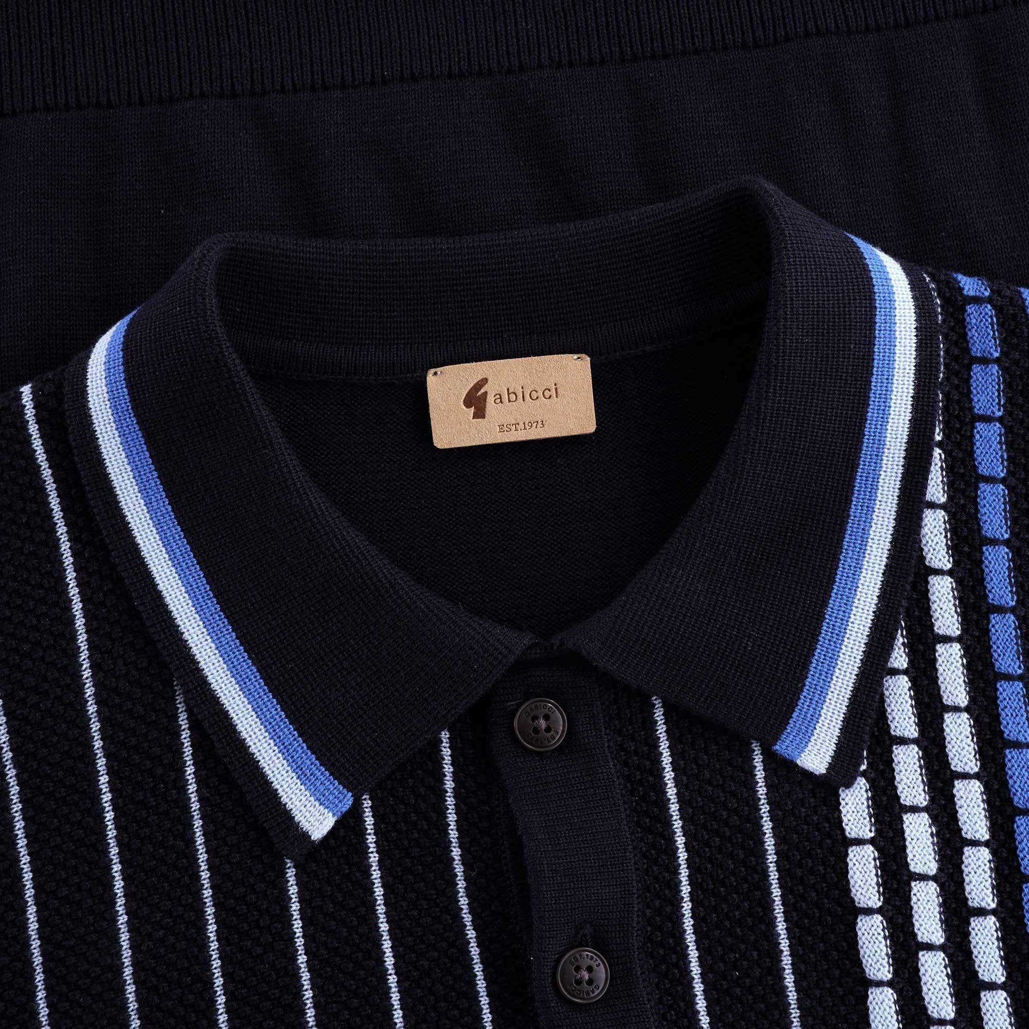 Widmark Knitted Polo Shirt - Navy