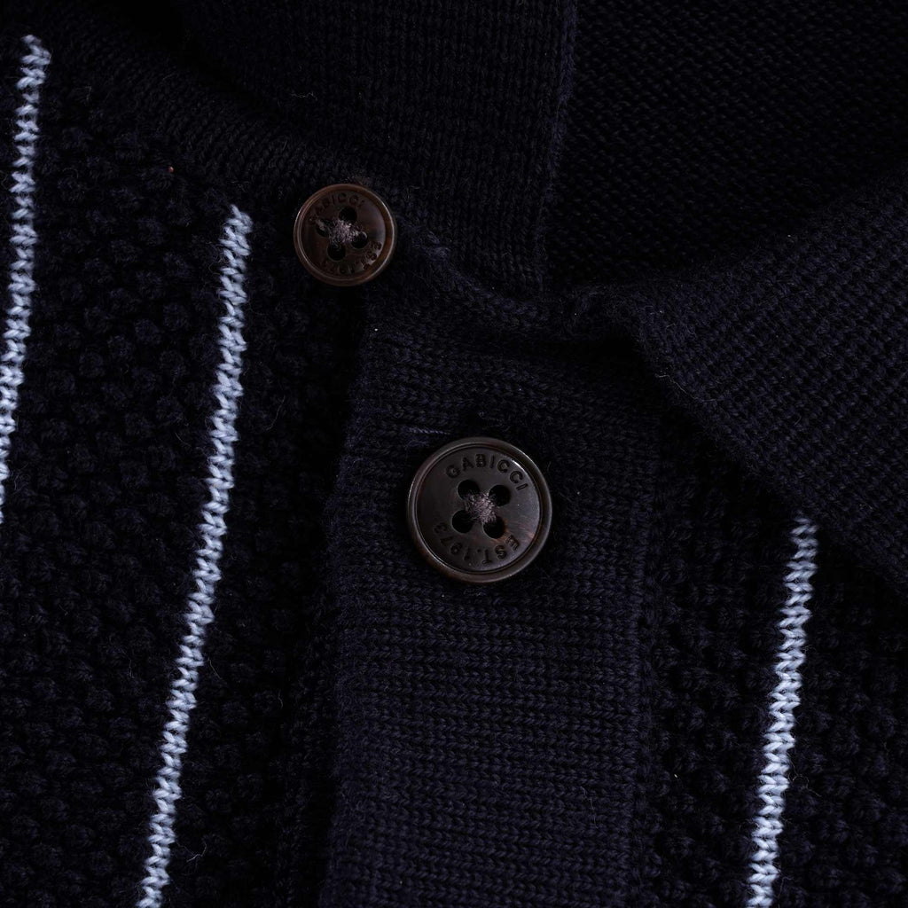 Widmark Knitted Polo Shirt - Navy