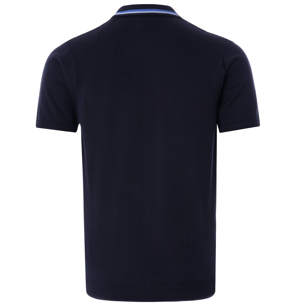 Widmark Knitted Polo Shirt - Navy