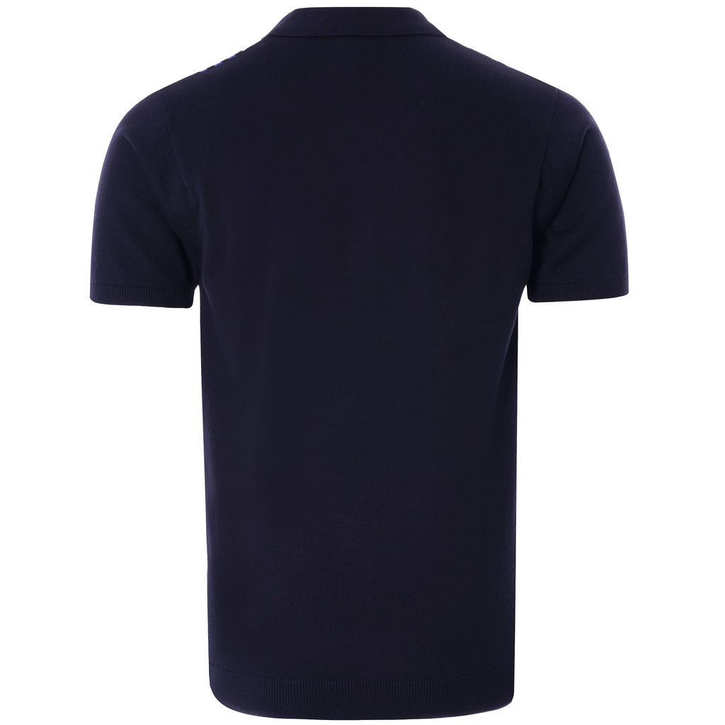 Searle Knitted Polo Shirt - Navy