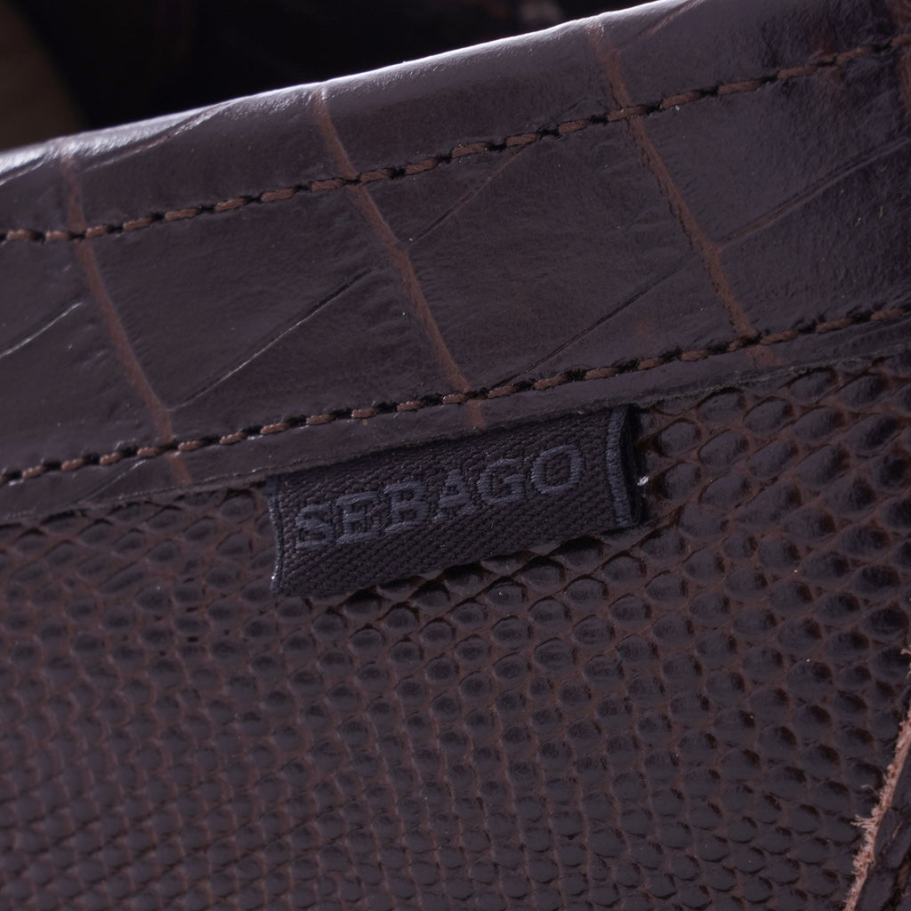 x Engineered Garments Coverdeck Croc-Stamped Leather - Dark Brown
