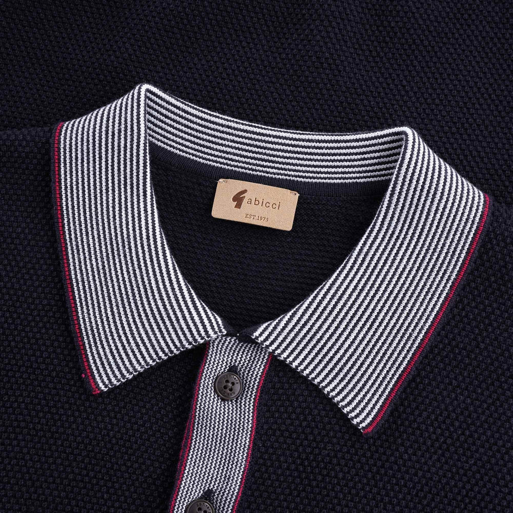 Dicaprio Knitted Polo Shirt - Navy