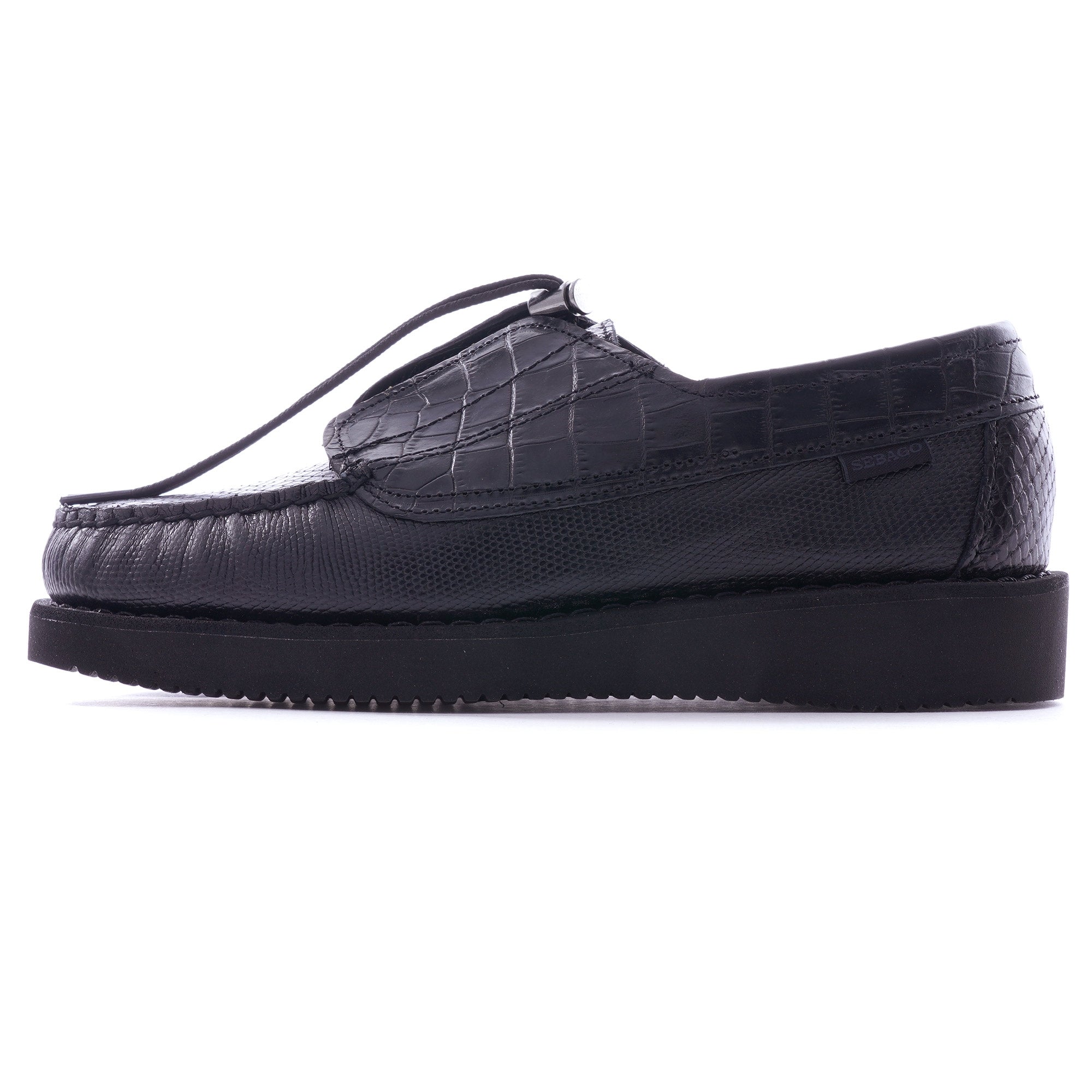 x Engineered Garments Coverdeck Croc-Stamped Leather - Black