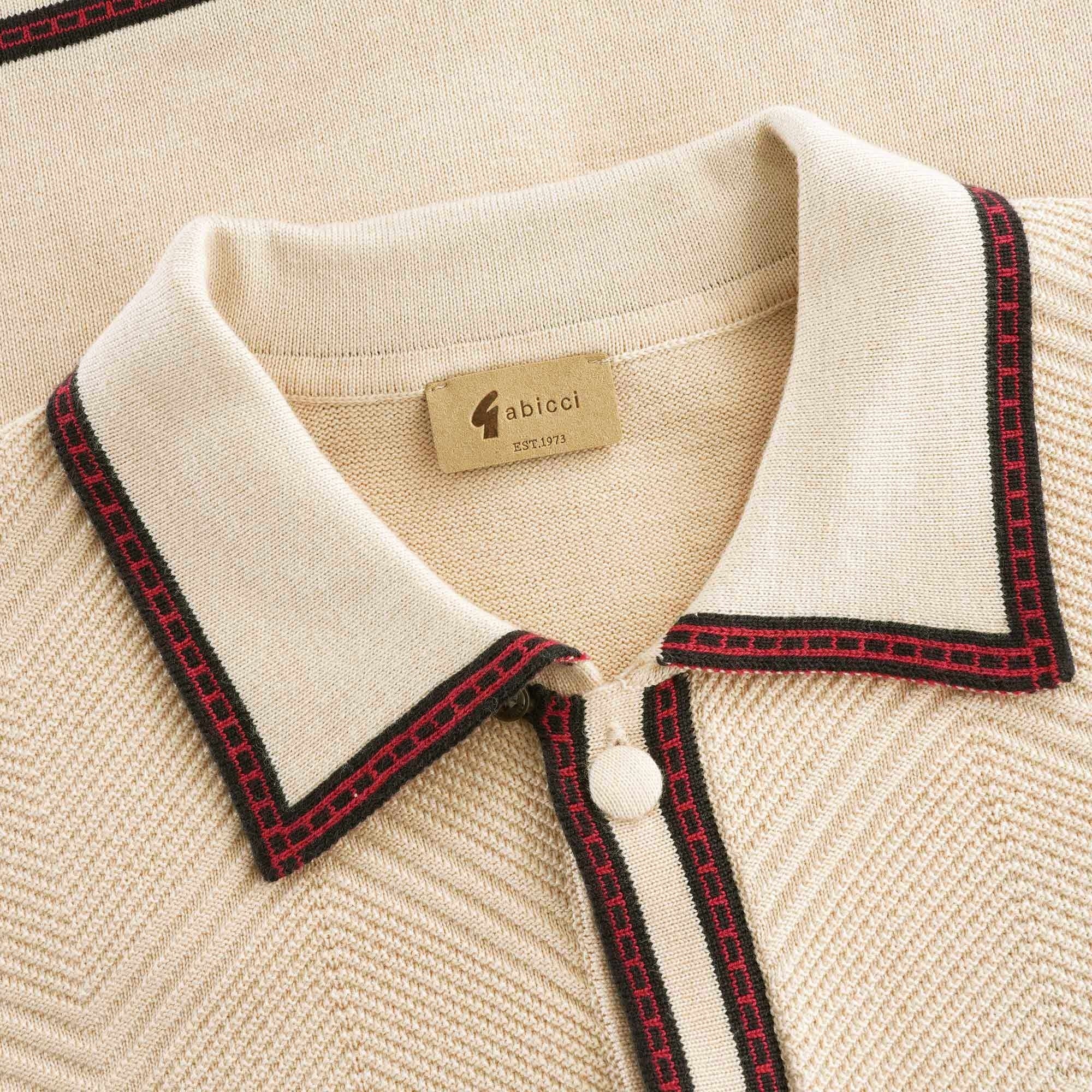 Liotta Button-Through Knitted Polo Shirt - Oatmeal