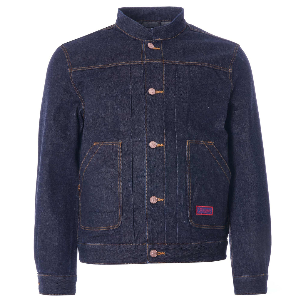 Mandarin Collar Kaihara Japanese Selvedge Denim Jacket - Indigo