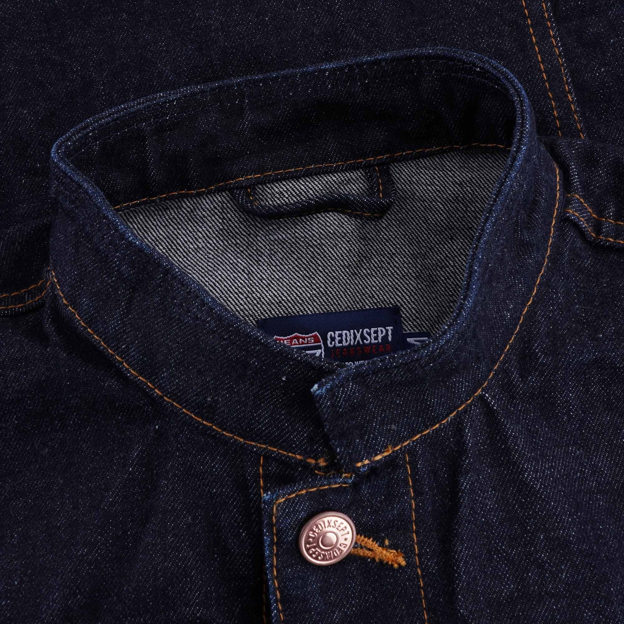 Mandarin Collar Kaihara Japanese Selvedge Denim Jacket - Indigo