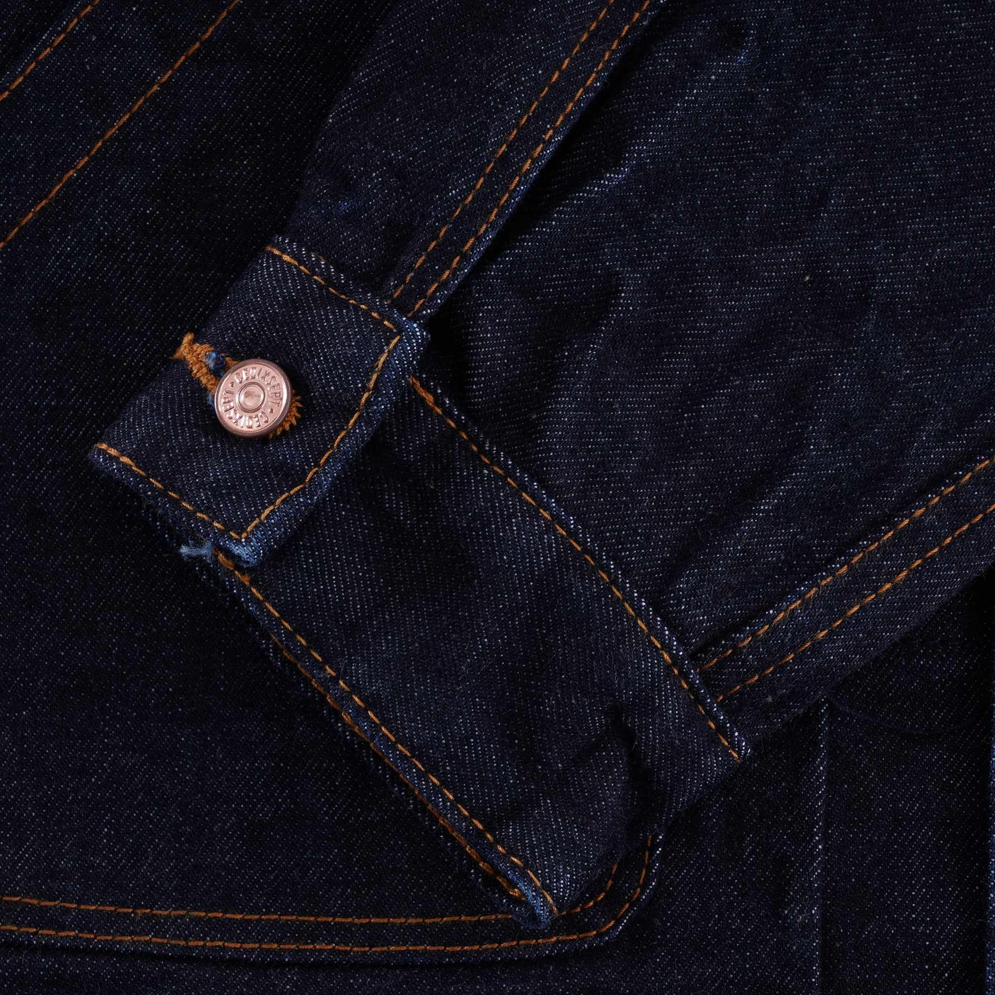 Mandarin Collar Kaihara Japanese Selvedge Denim Jacket - Indigo