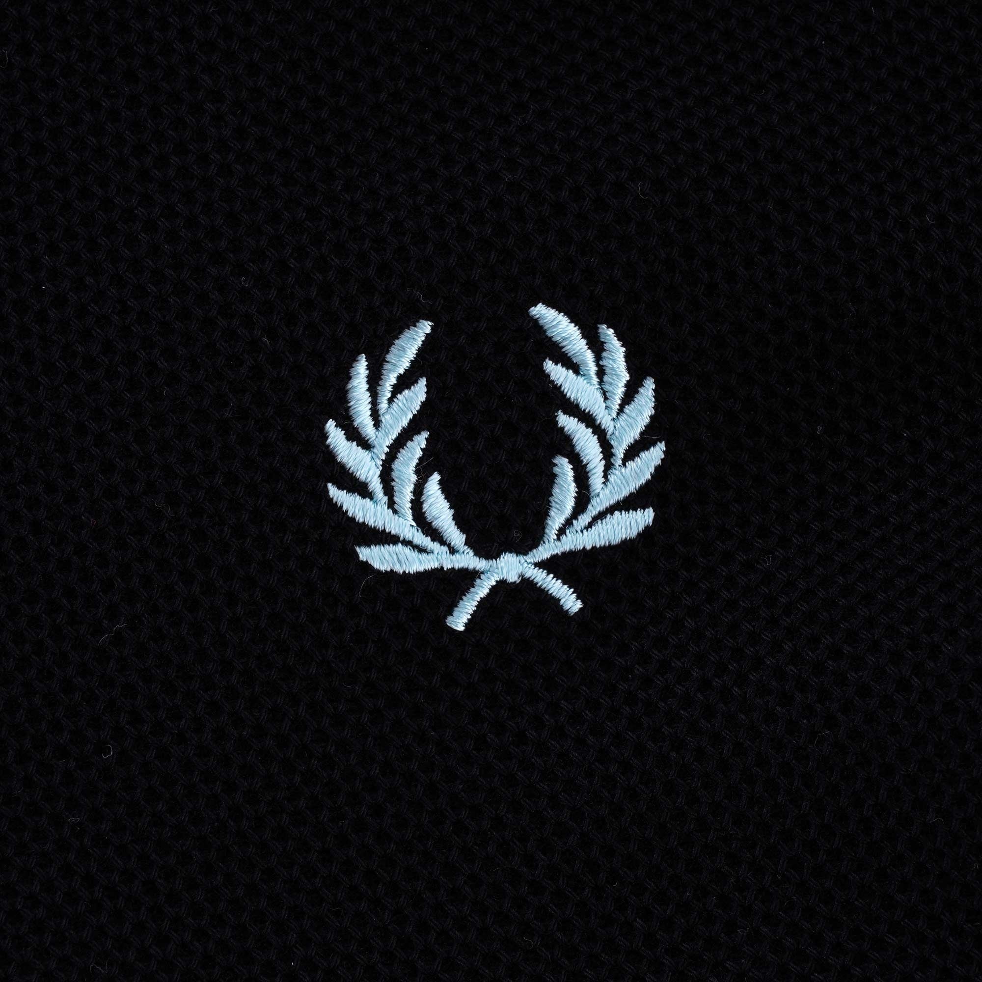 Tipped Cuff Zip Neck Polo Shirt - Black
