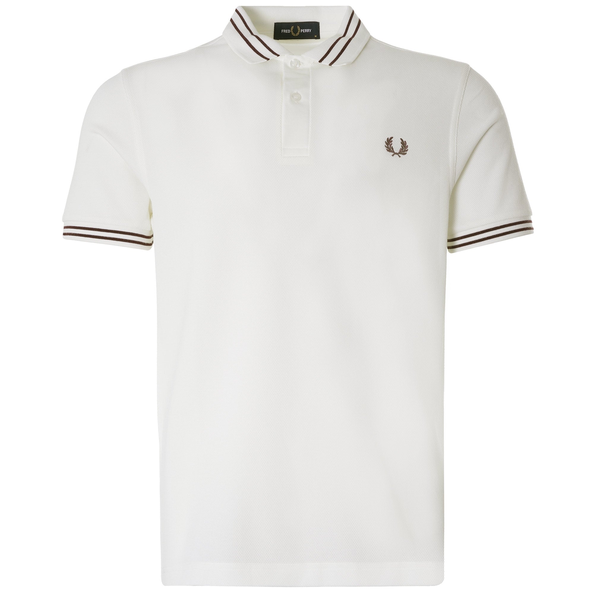 Textured Panel Polo Shirt - Snow White
