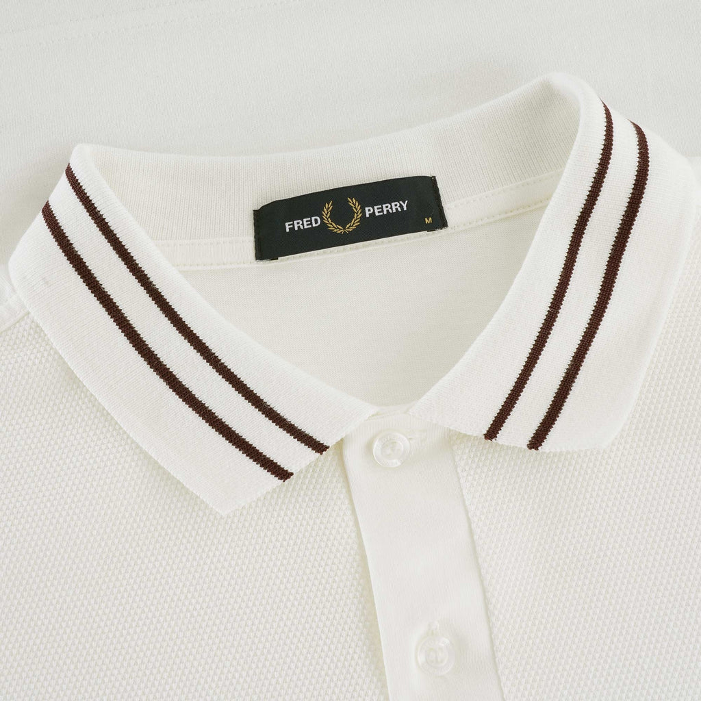 Textured Panel Polo Shirt - Snow White