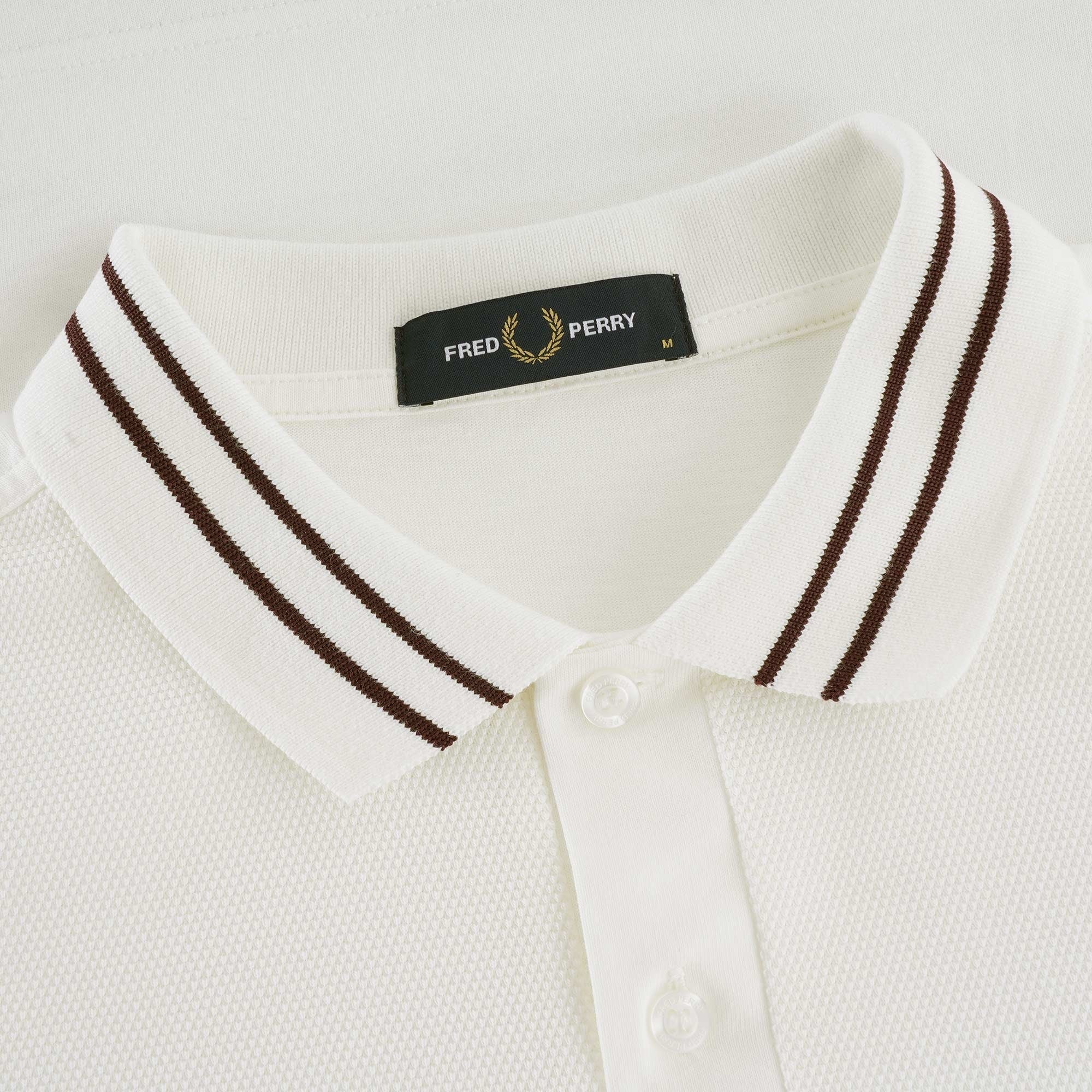 Textured Panel Polo Shirt - Snow White