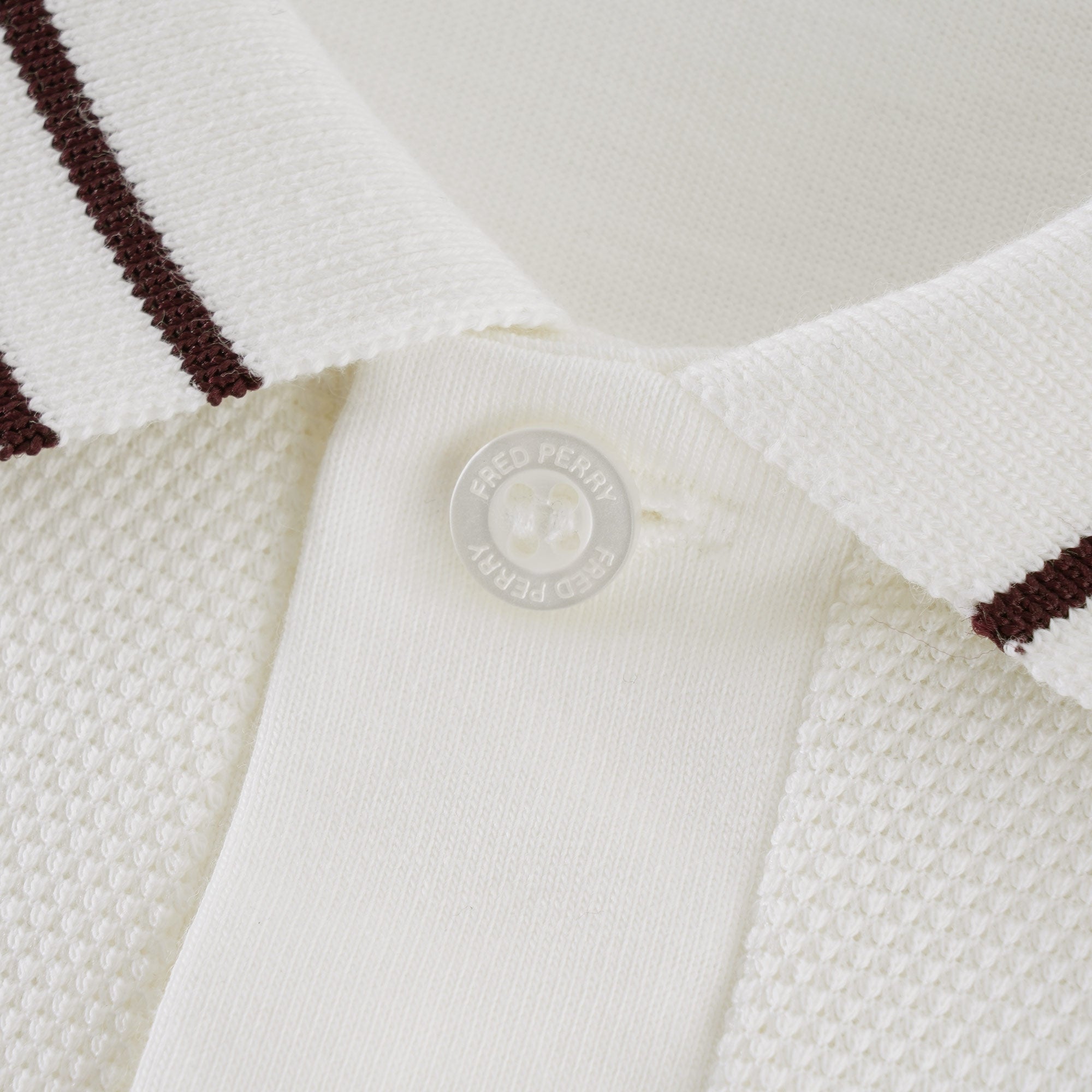 Textured Panel Polo Shirt - Snow White