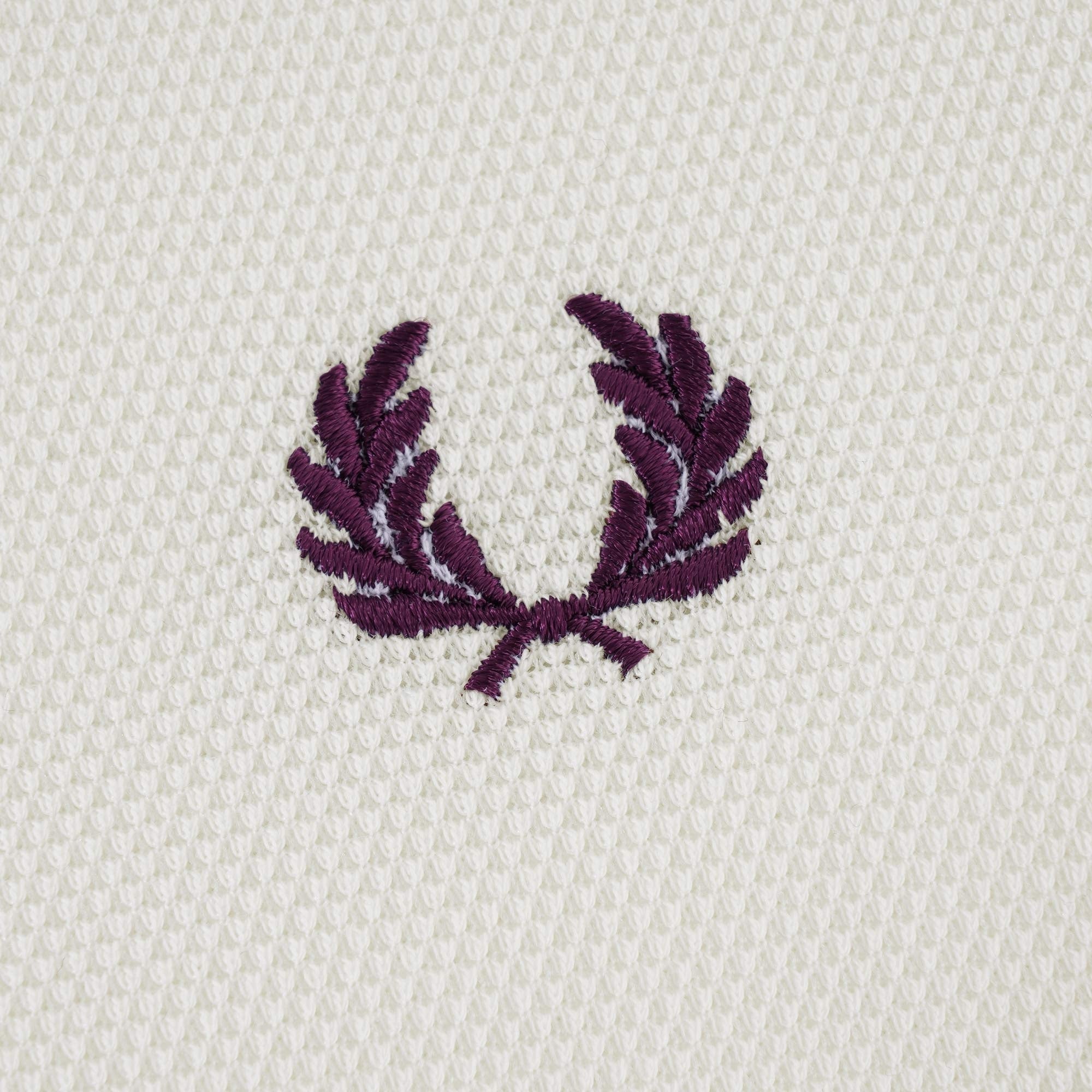 Textured Panel Polo Shirt - Snow White