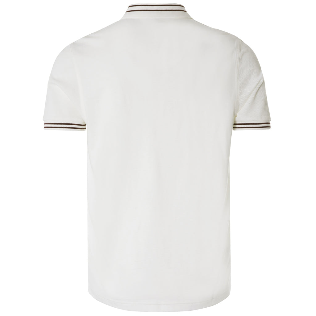 Textured Panel Polo Shirt - Snow White